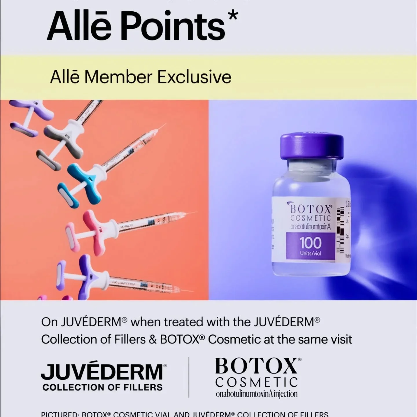 Great promotion from our trusted partners: Alle and Allergan! Receive up to $100.00 when you get a Juvederm Filler and a Botox treatment. 

#savingyoumoney #allepromotion #botox #juvederm