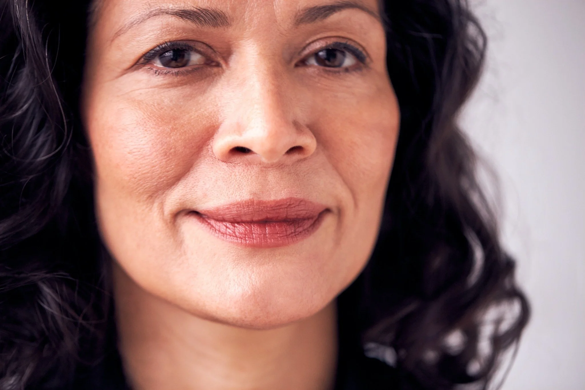 Close up of middle aged womans face
