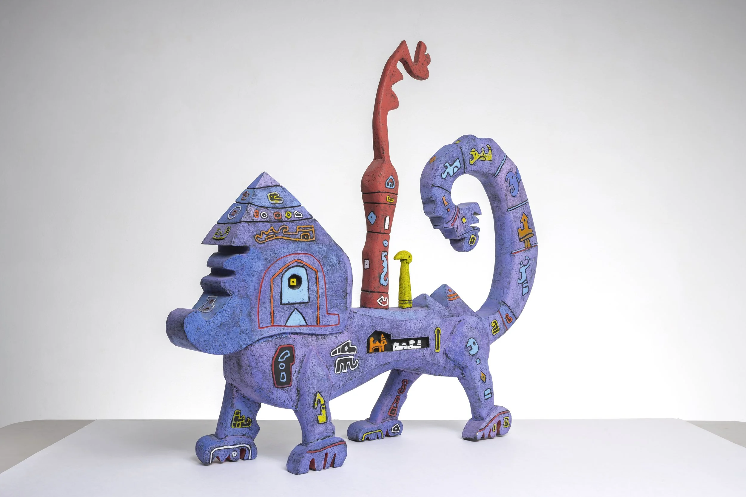 Wood Beast, c. 1991    
mixed media on carved wood
25 x 23 x 4 inches;  63.5 x 58.4 x 10.2 centimeters
LSFA# 16162 
