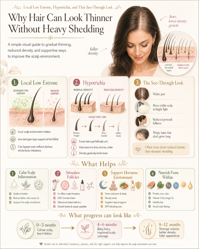 Local Low Estrone, Hypotrichia, and That “See‑Through” Look: A Simple Guide