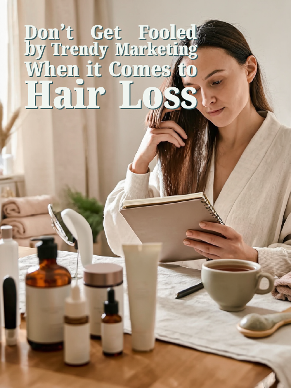 Don’t get fooled by trendy marketing when it comes to hair loss