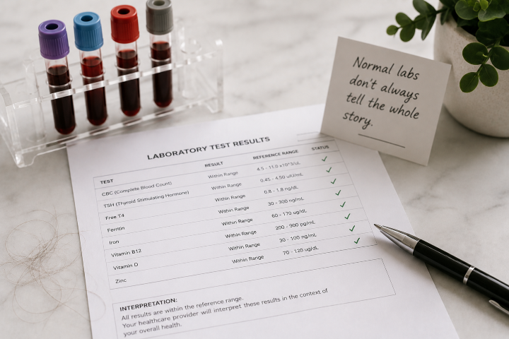 Normal Bloodwork but Still Losing Hair: What Your Labs May Miss