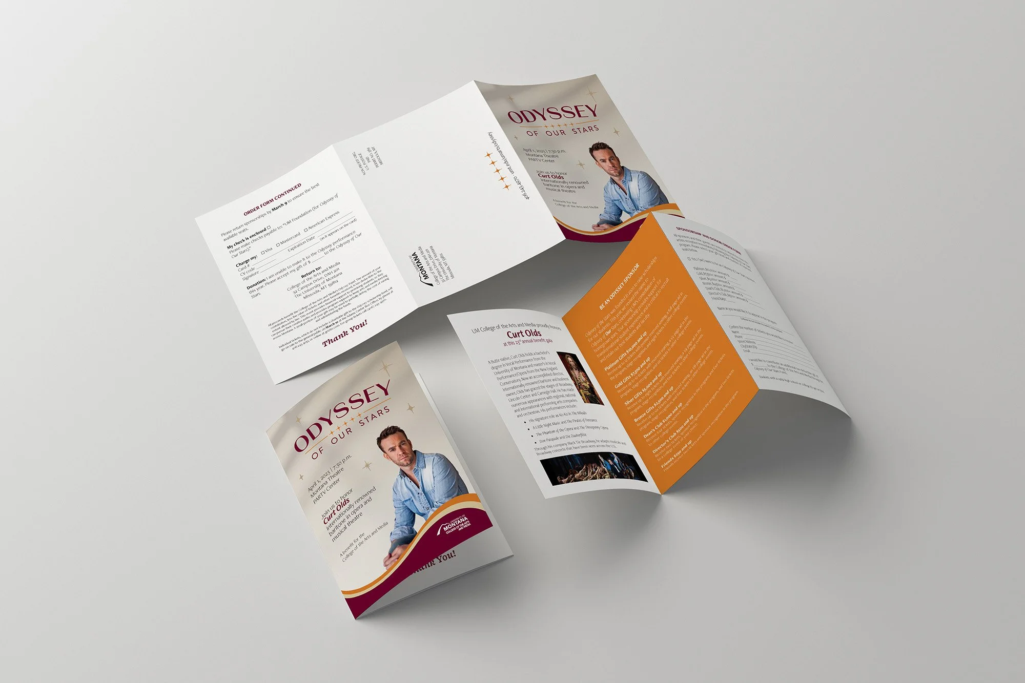 Trifold brochure laid out so all panels are visible