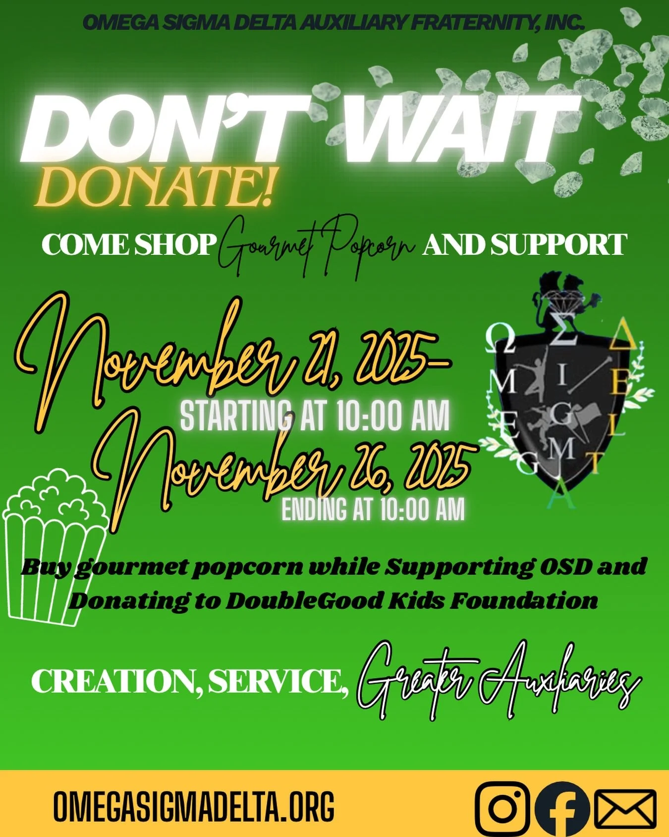 Popcorn so good it deserves an encore!!! 
Contribute to our fundraiser in tandem with Double Good Kids Foundation!! Link in bio to purchase !!

&quot;Creation, Service, GREATER Auxiliaries&quot;
