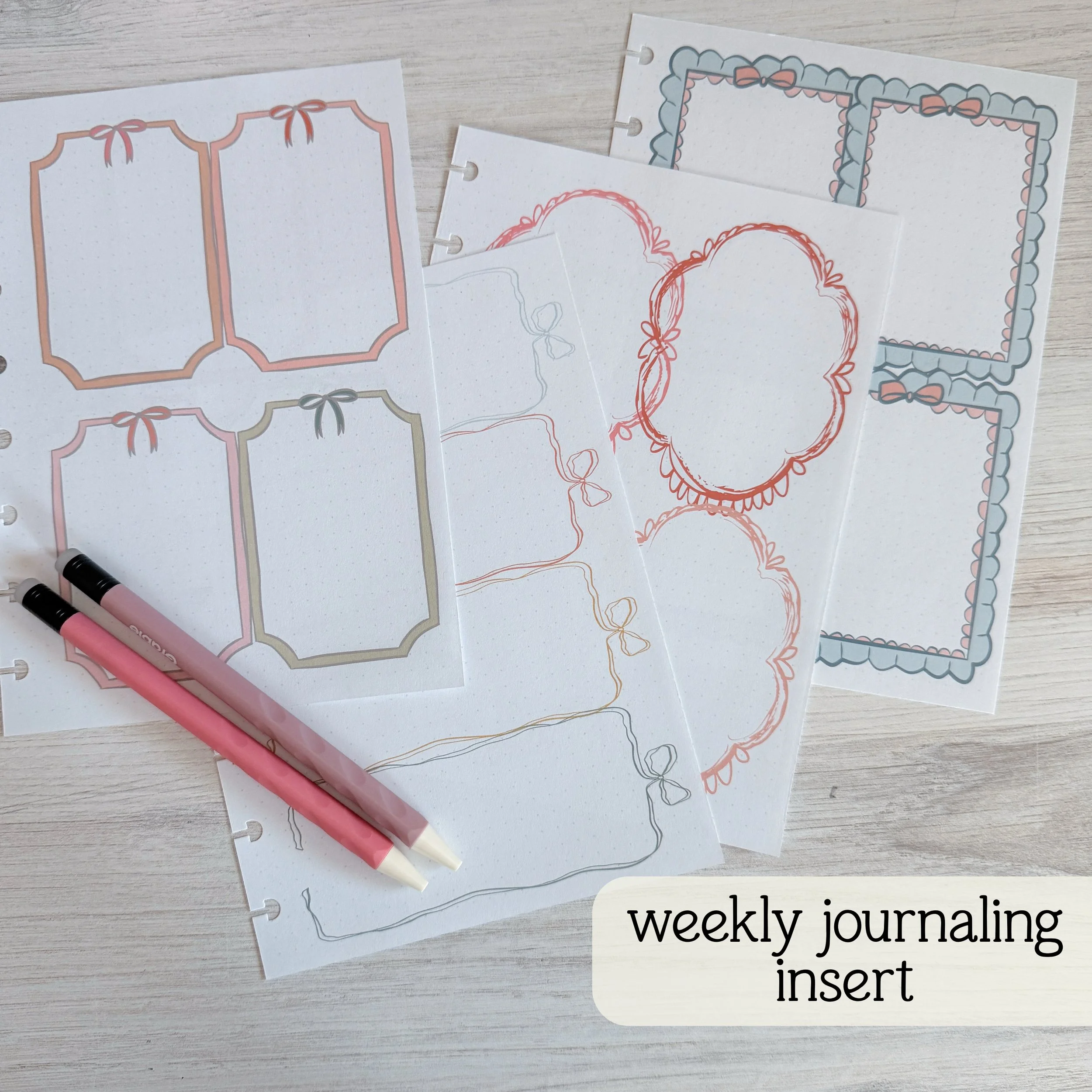 Weekly Journaling Insert