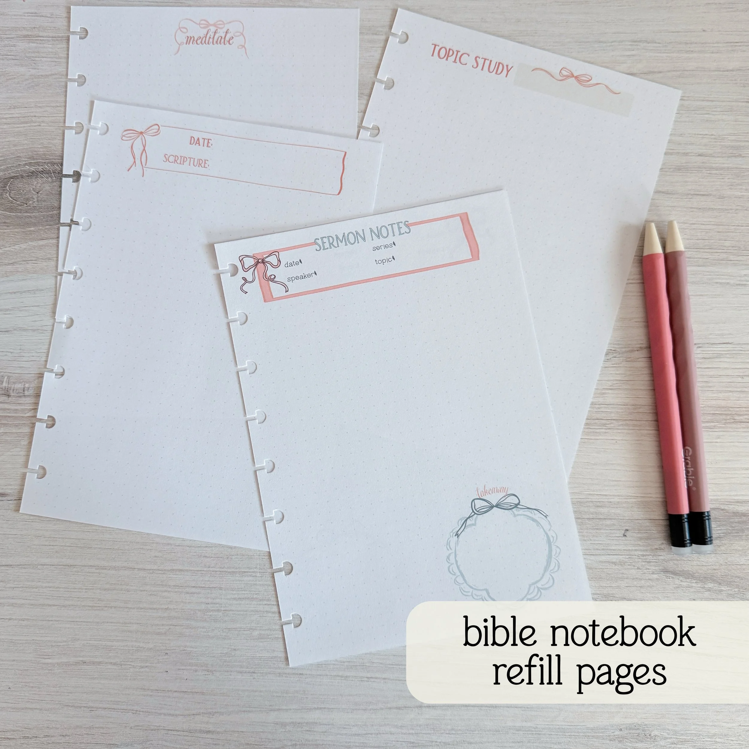 Bible Notebook Refill Pages