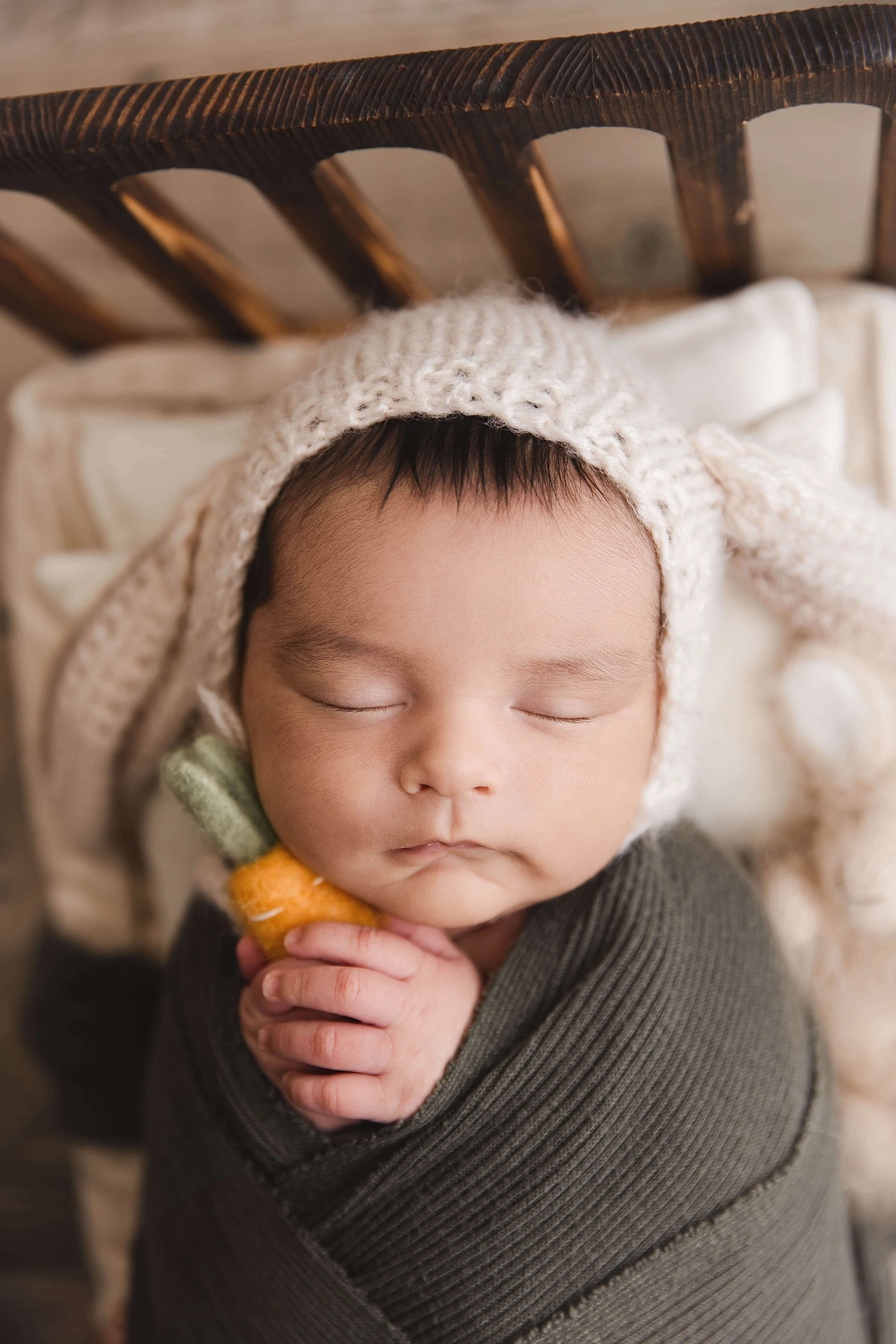 newborn baby boy in bunny ears