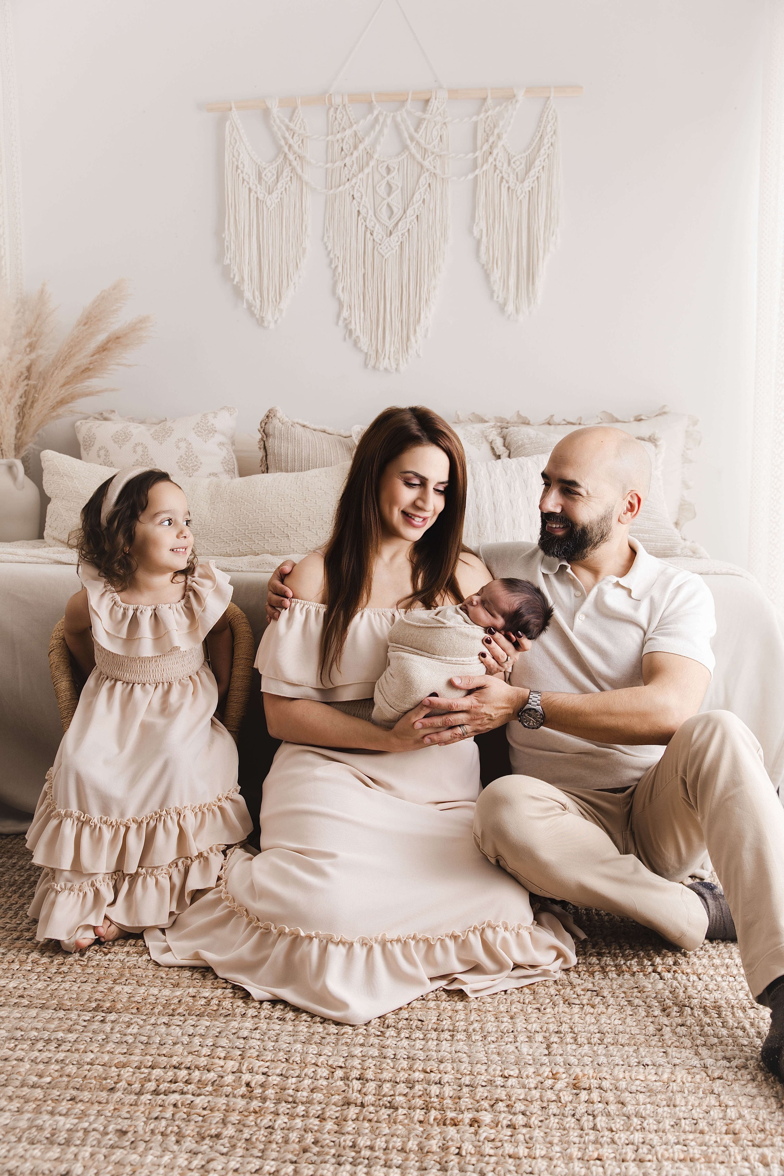 family photo with newborn boy