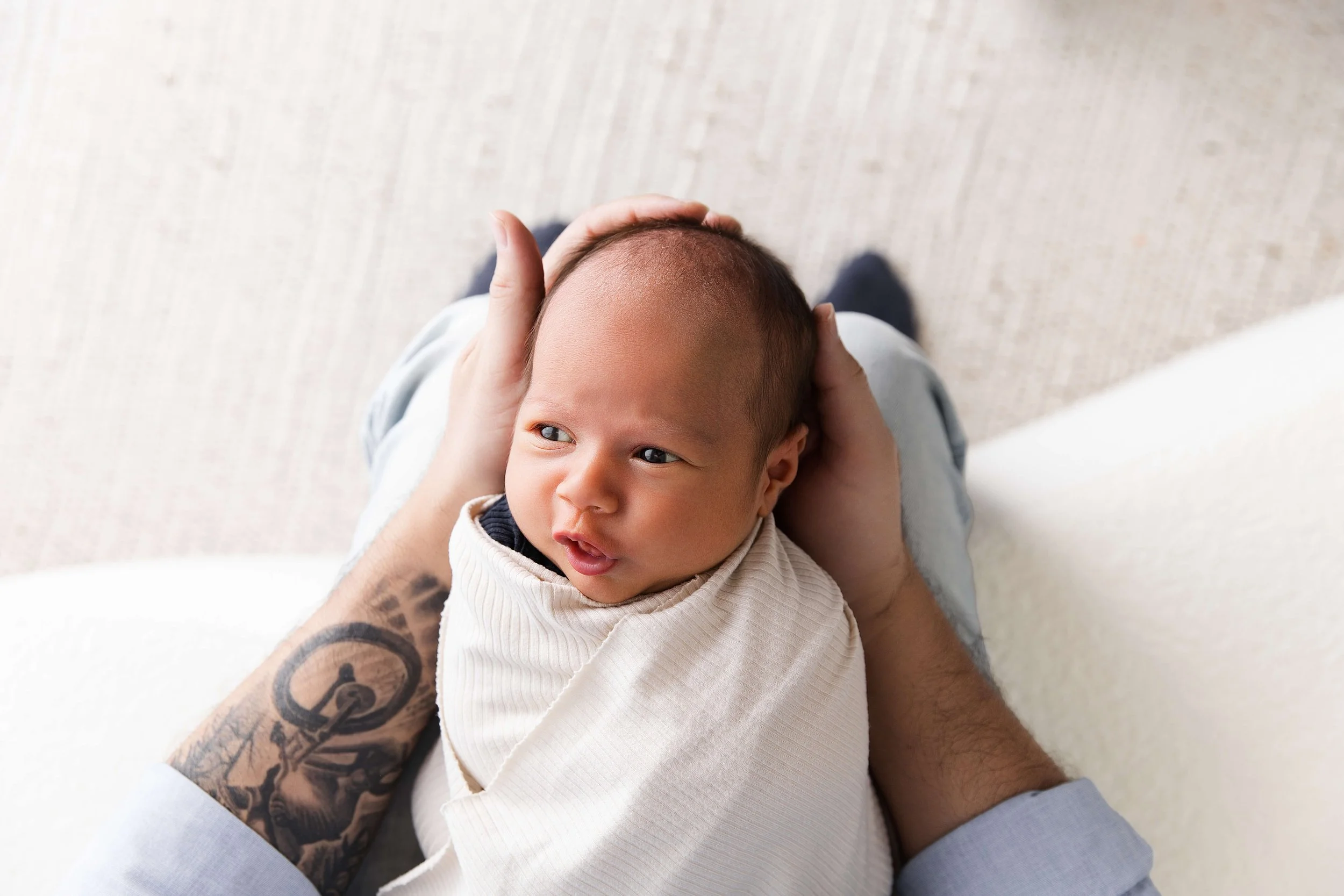 baby boy looking around
