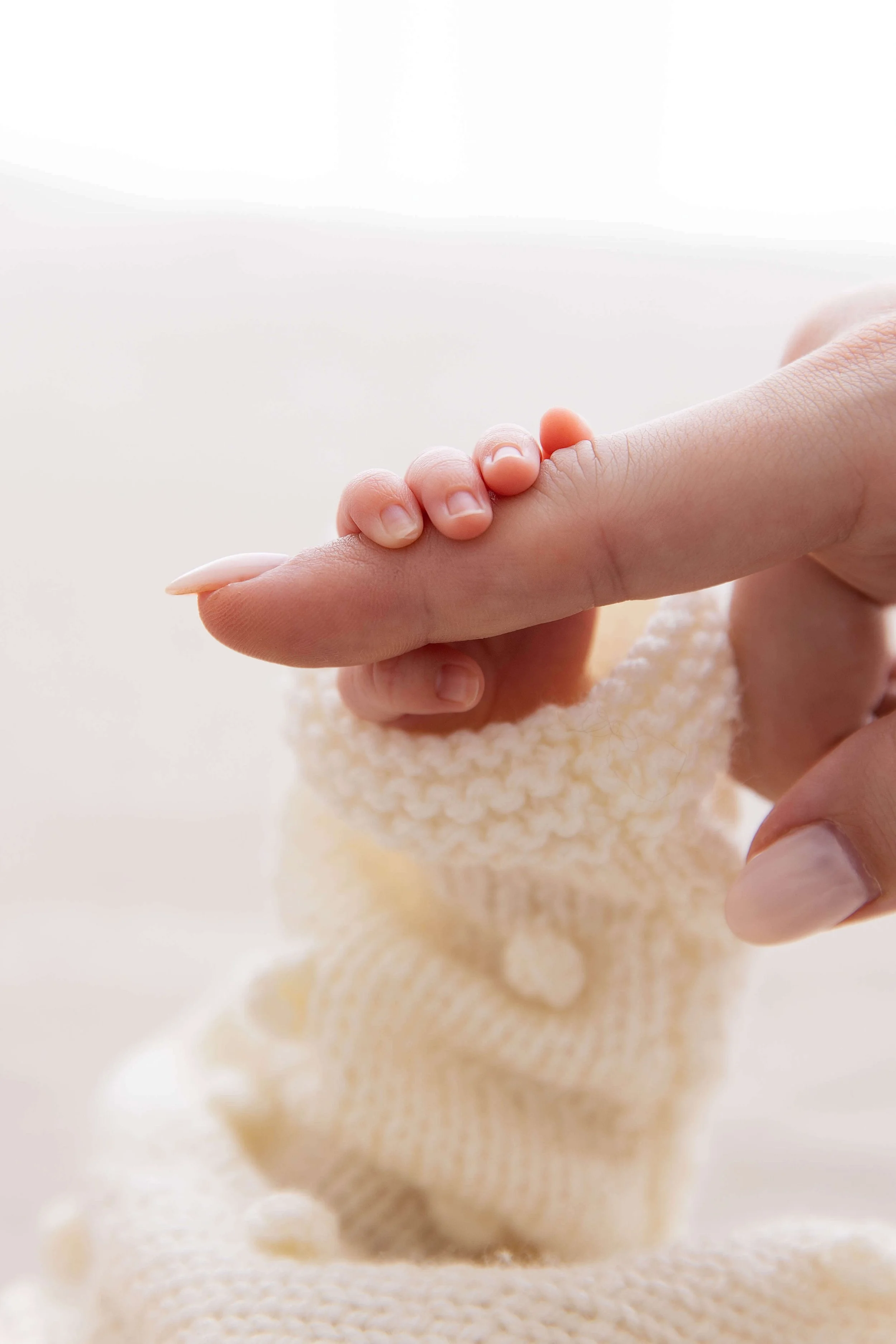 Tiny details of baby's fingers