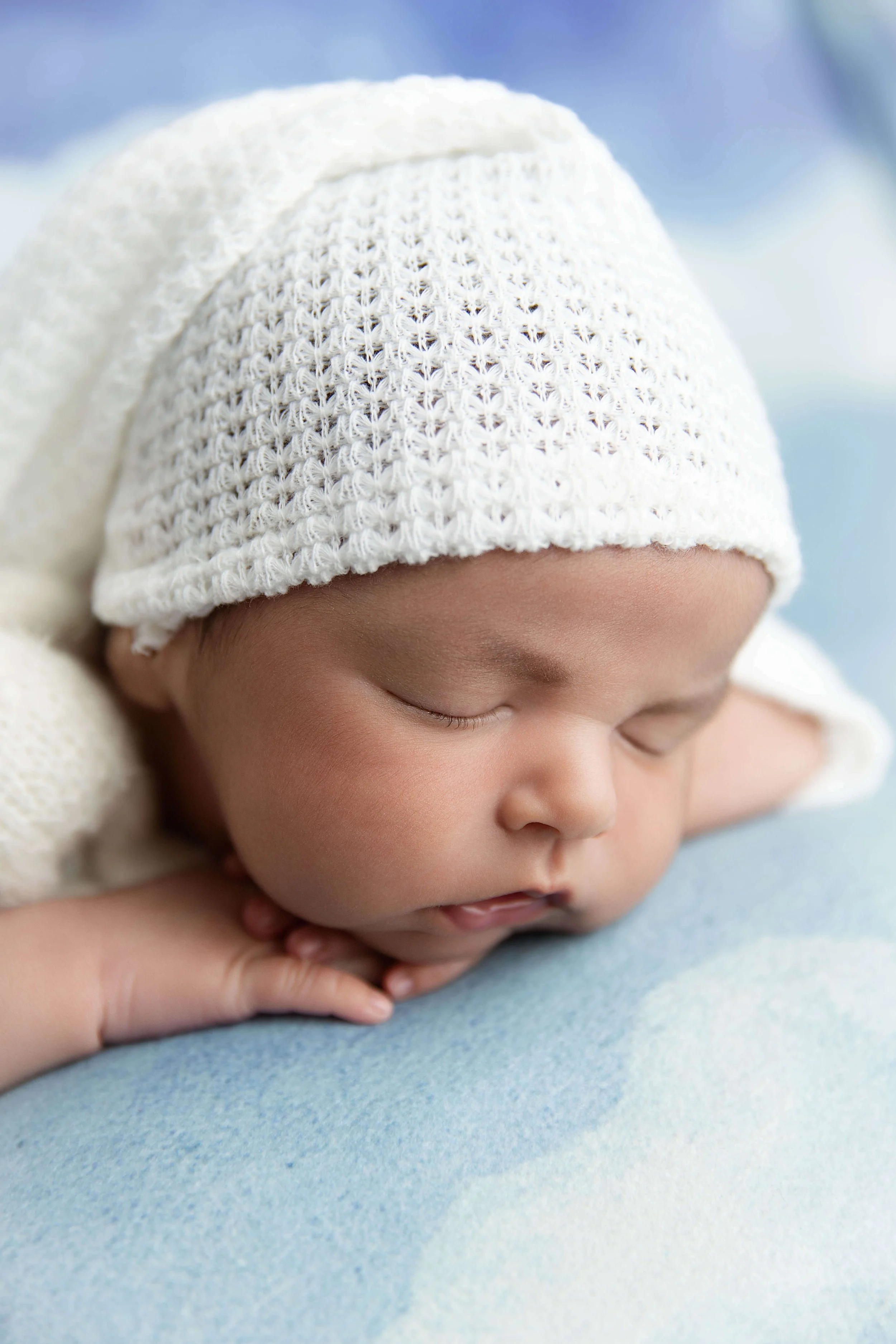 newborn baby blue and white