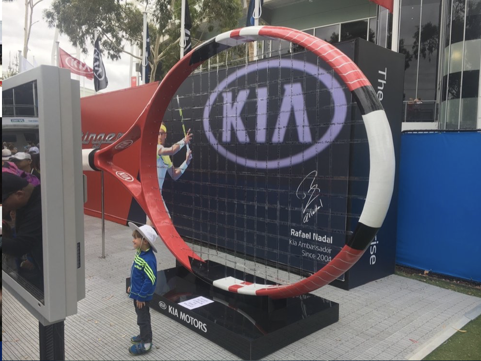 Little Mill build — KIA giant racquet