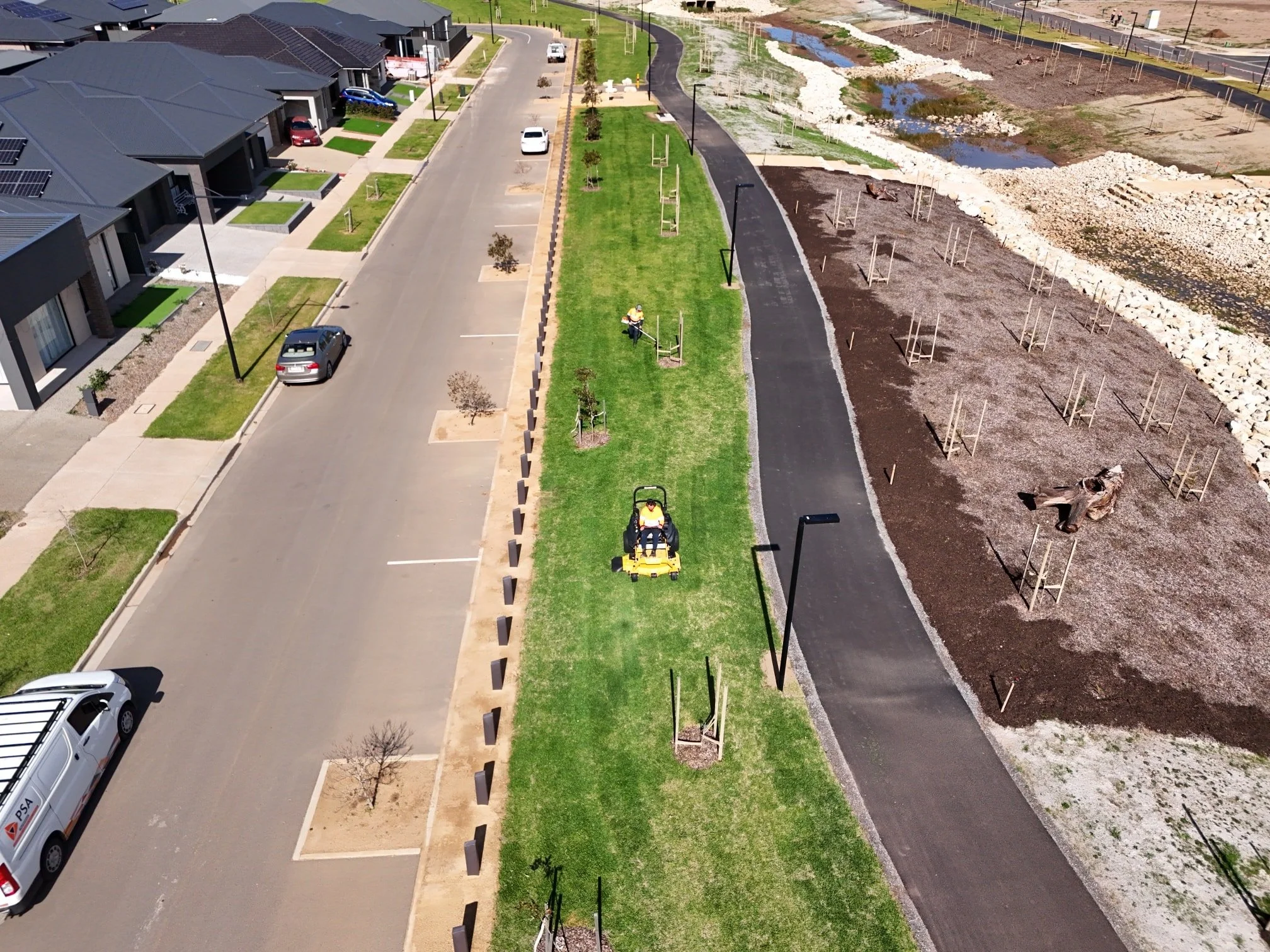 Ready, Set, Riverlea
We kicked off the first day of a large maintenance contract at the Riverlea development in Adelaide's northern suburbs.

Every week we'll be on site maintaining the stormwater chanel from curb to curb.

Give us a wave if you see 
