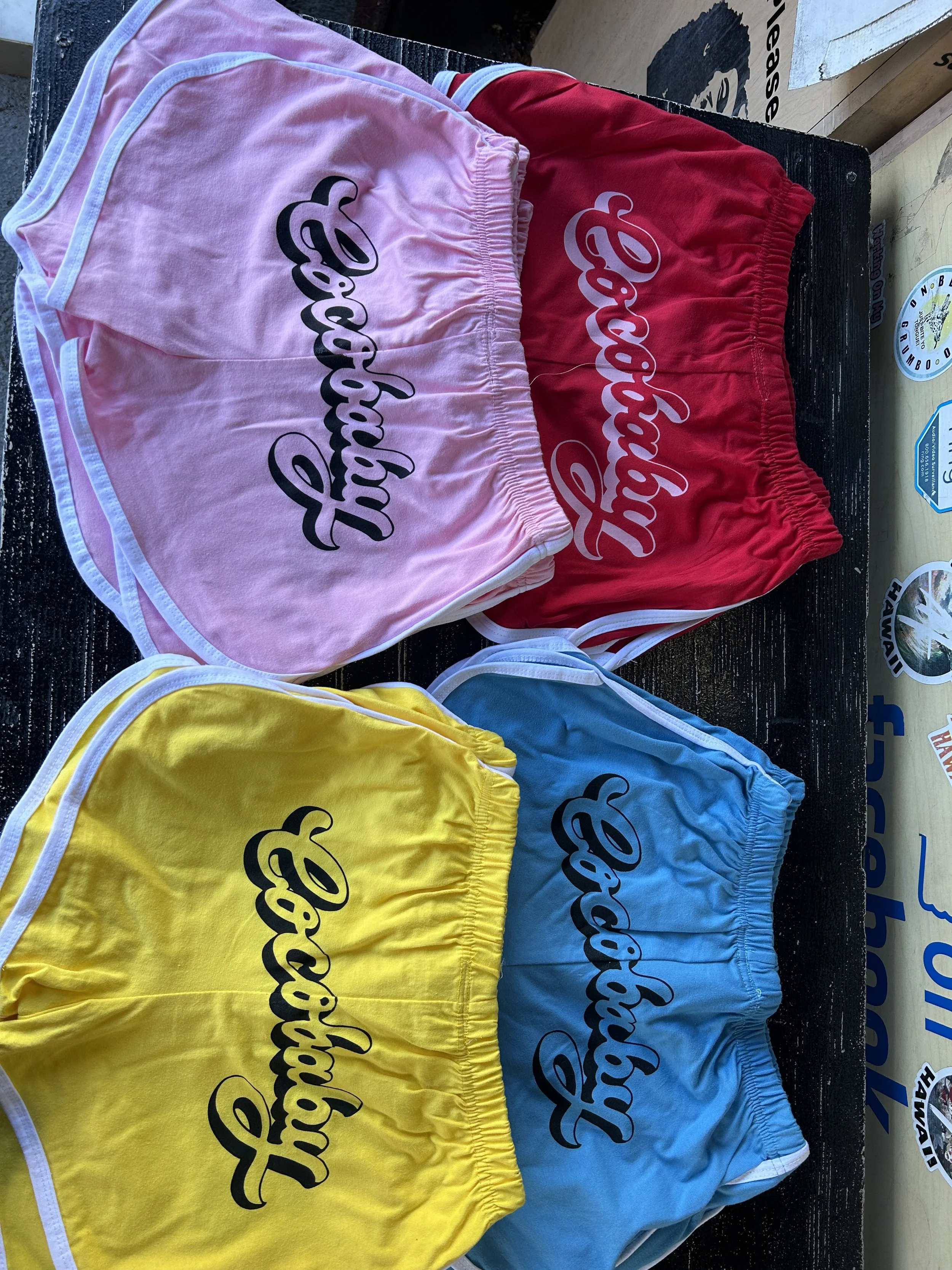 cocobaby screen printed shorts