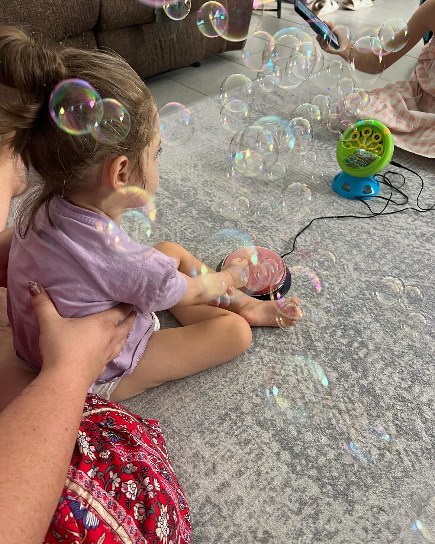 We love bubbles! How cool is our switch adapted bubble machine? 🫧 

This promotes our clients to engage in their F-word related goals of, function, fun and family! 🫧🥳