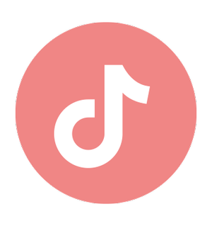 Pink circle with white TikTok logo in the center.