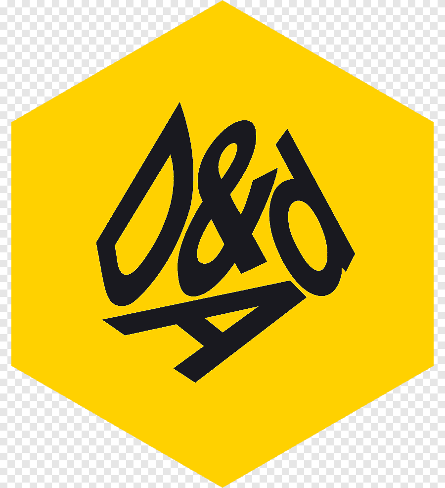 The D&Q logo in black on a yellow hexagonal background.