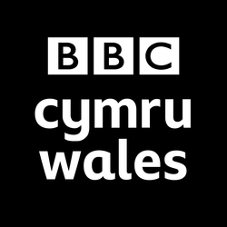 BBC Cymru Wales logo with black background and white text