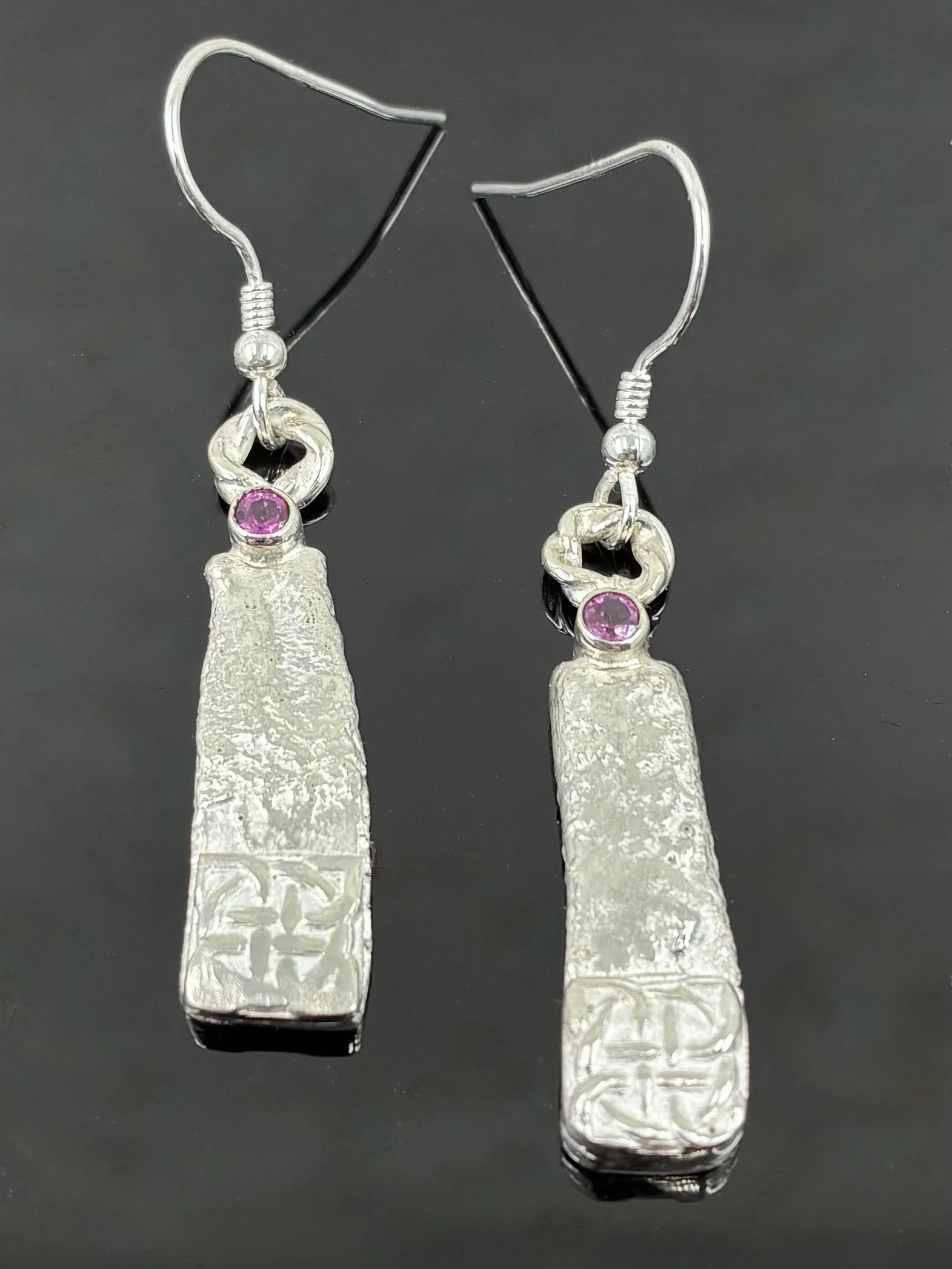 (5) Sterling Silver and Amethyst Earrings