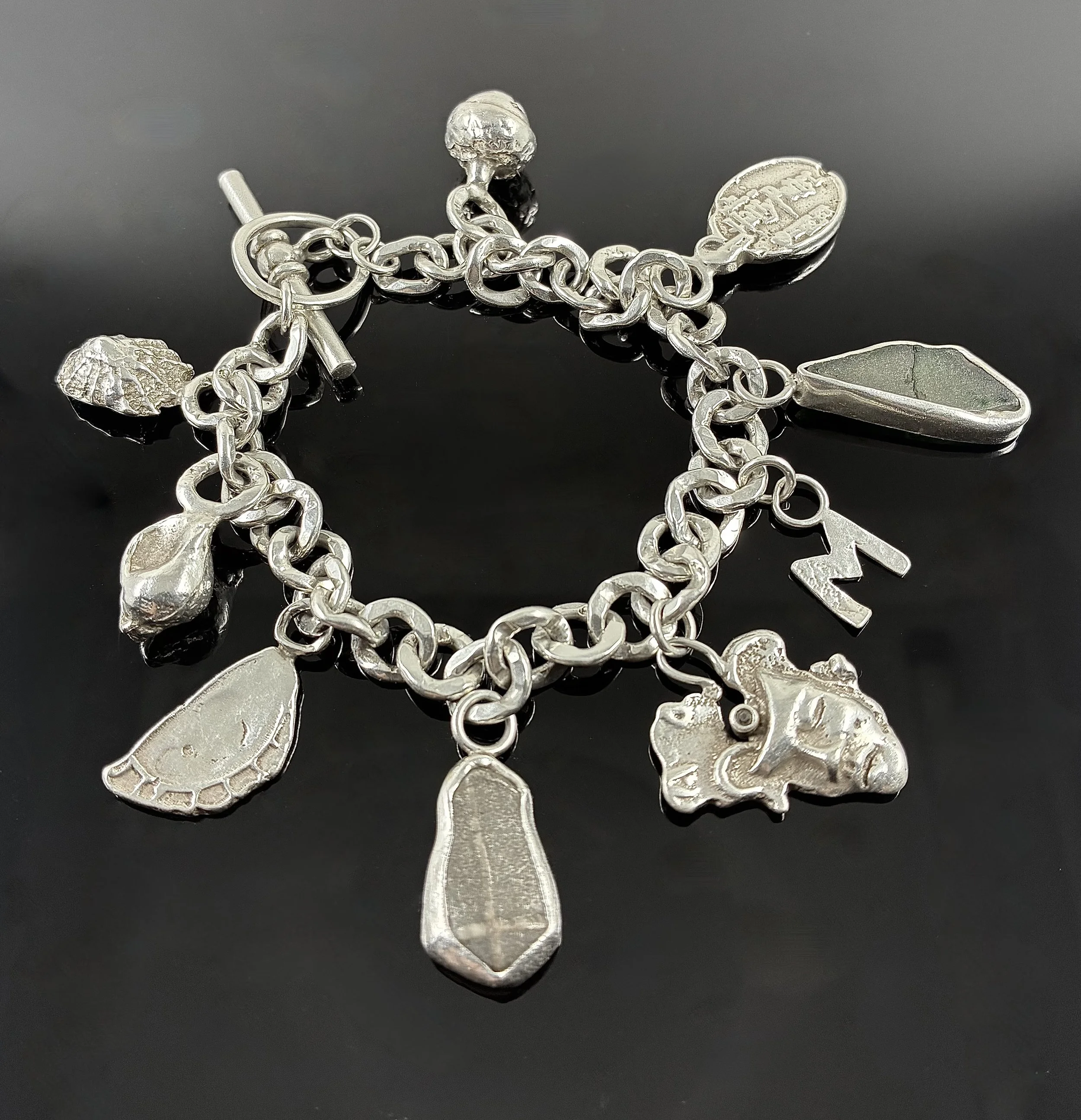 (2) Sterling Silver Charm Bracelet