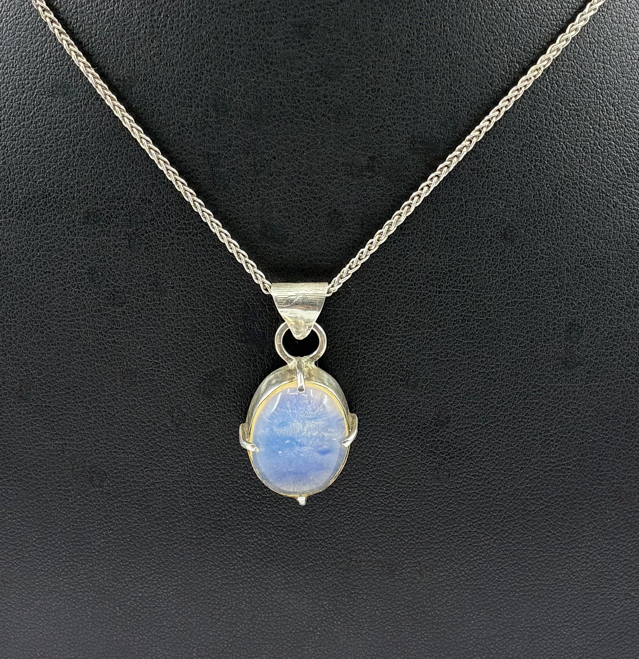 (26) Sterling Silver and Moonstone Pendant