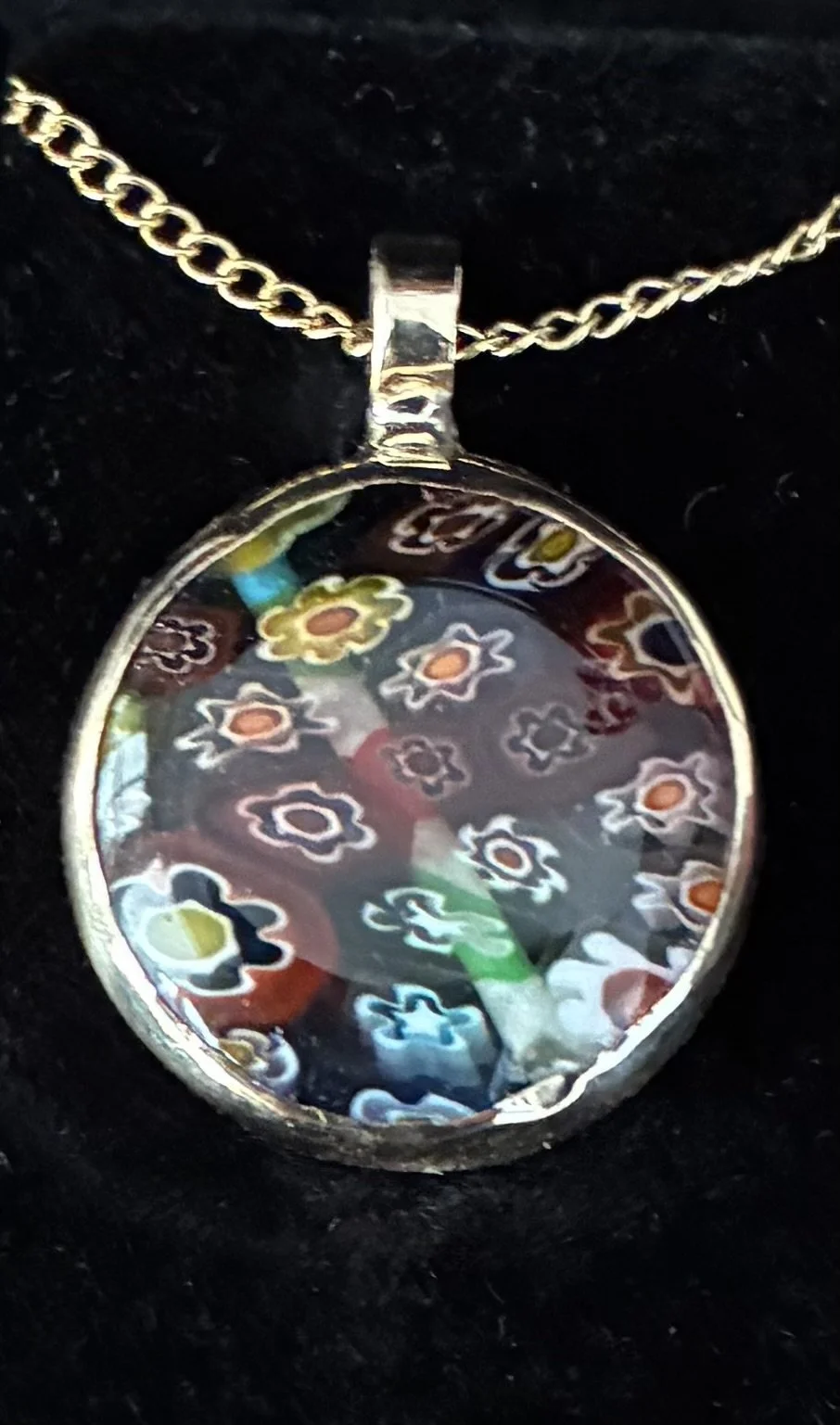 (36) Sterling Silver and Venetian Glass Pendant
