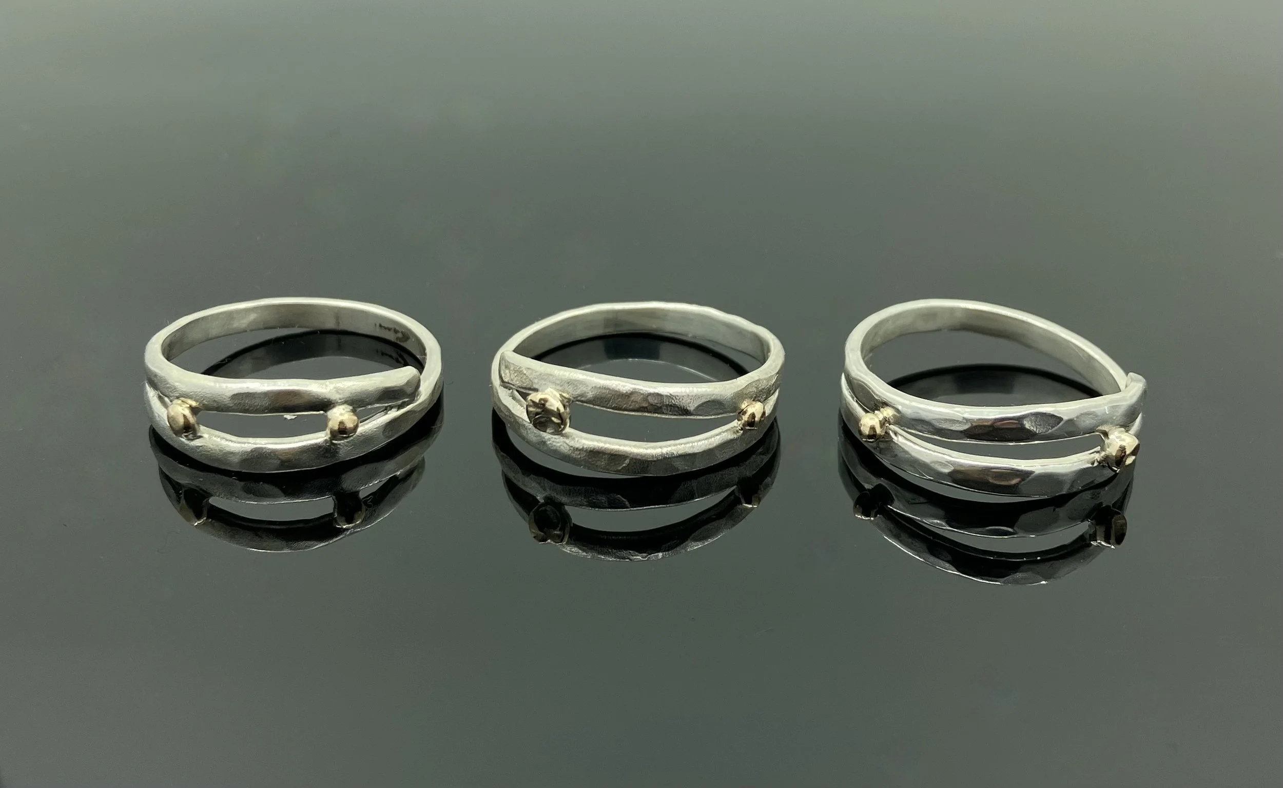 (67) Sterling Silver and 9ct Gold Rings