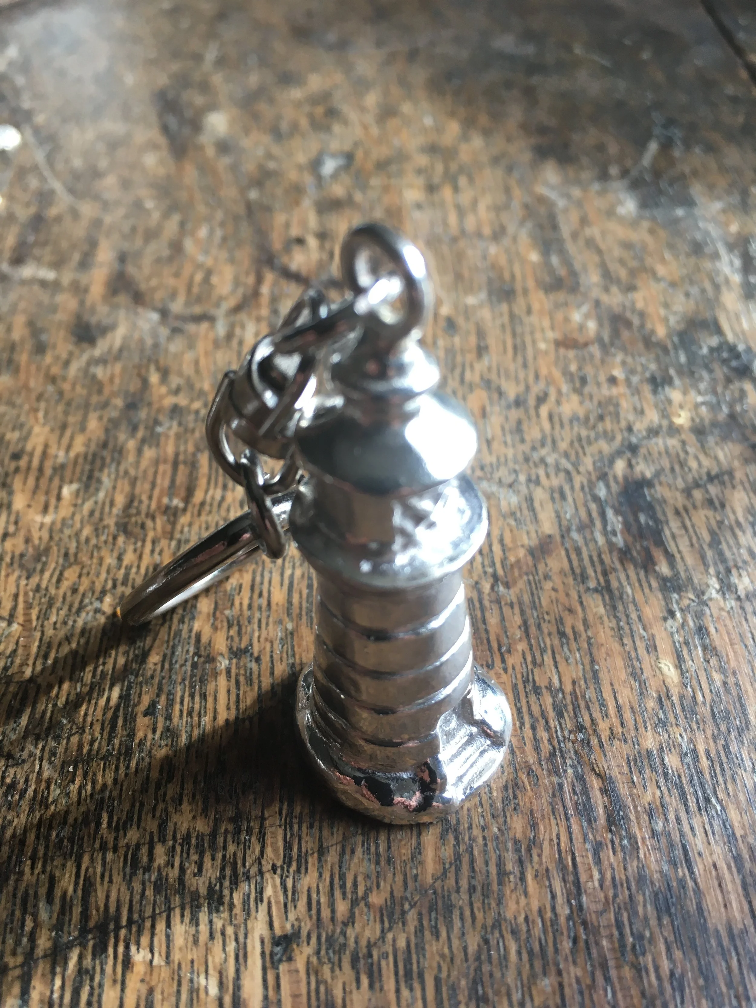 (12) Sterling Silver Light House Key Ring