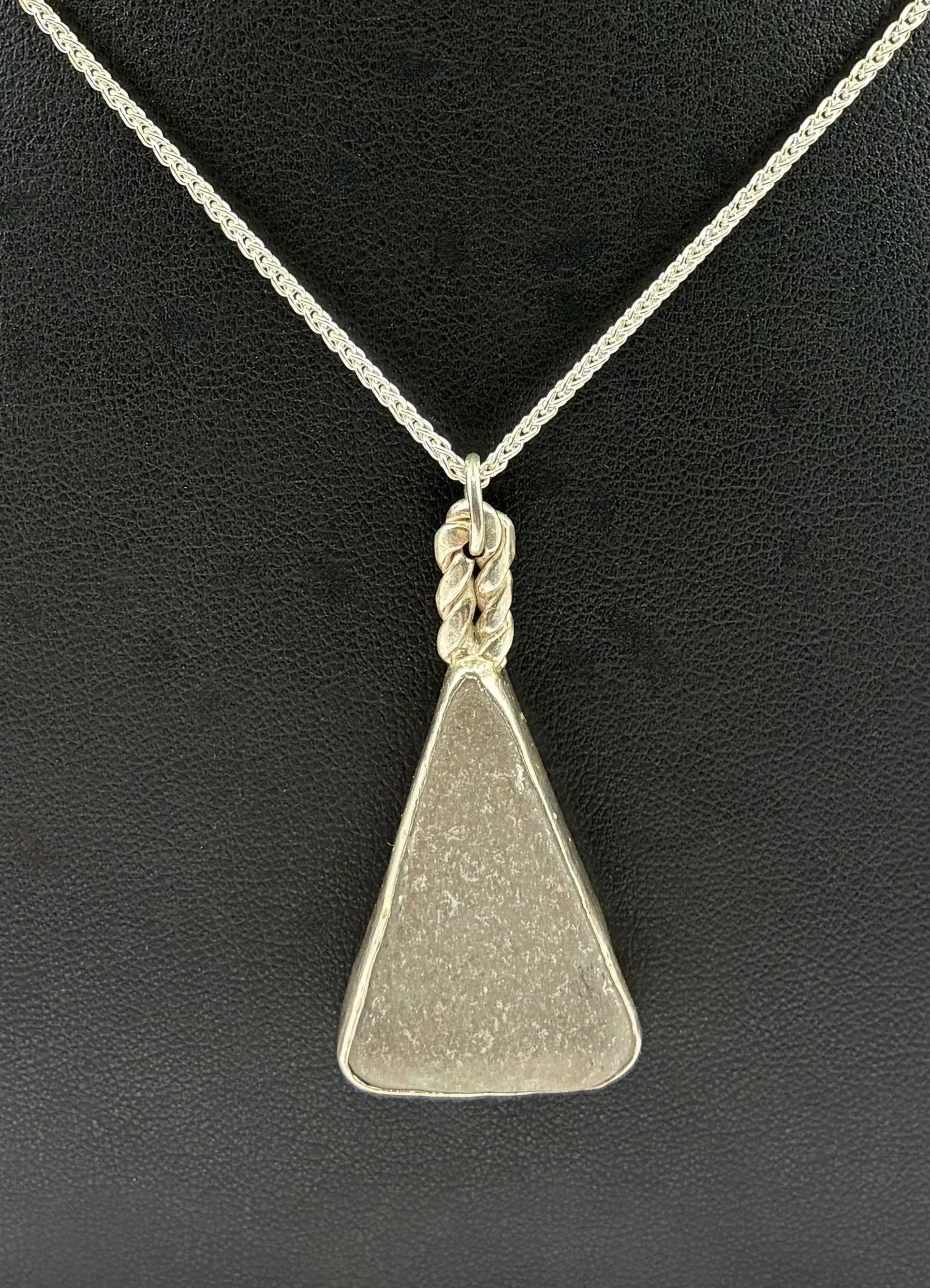 (33) Sterling Silver and Sea Glass Pendant