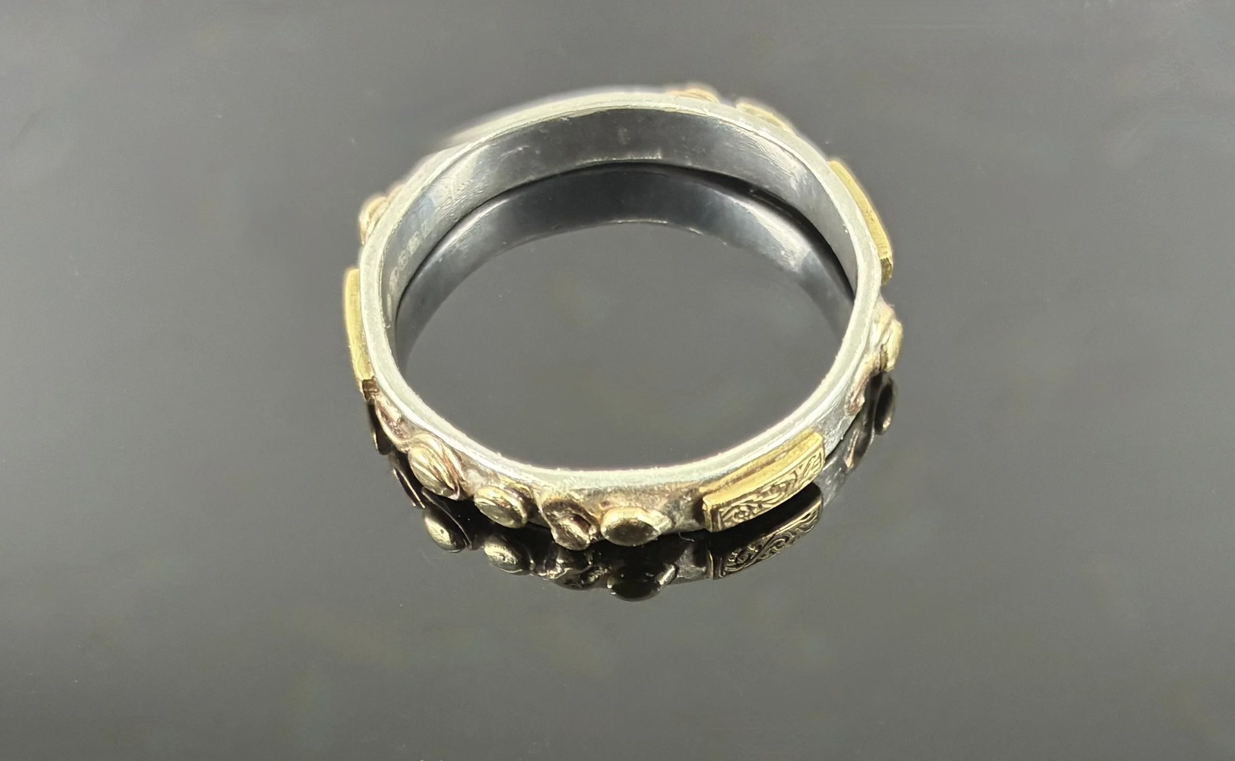 (58) Gold and Sterling Silver Ring
