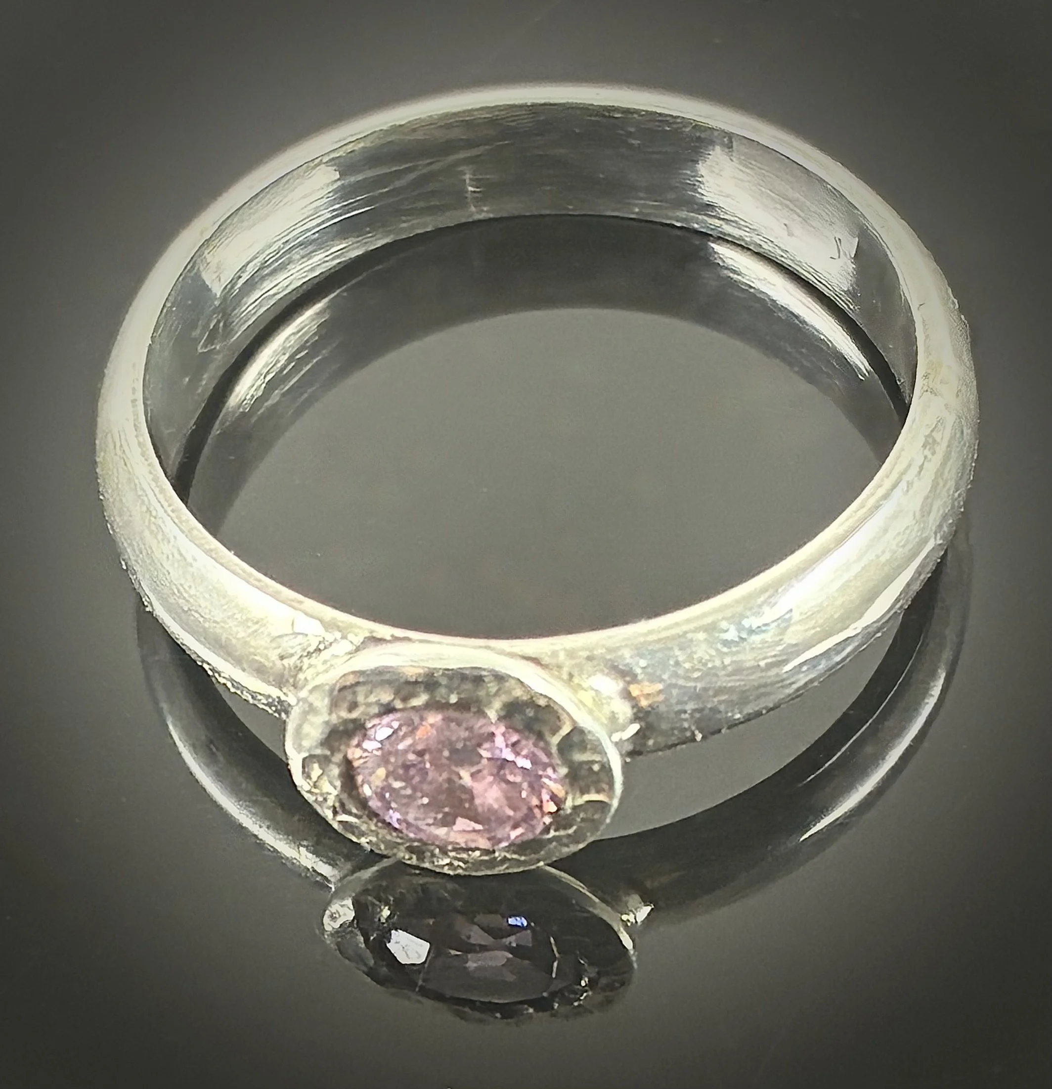 (97) Sterling Silver with Amethyst Ring