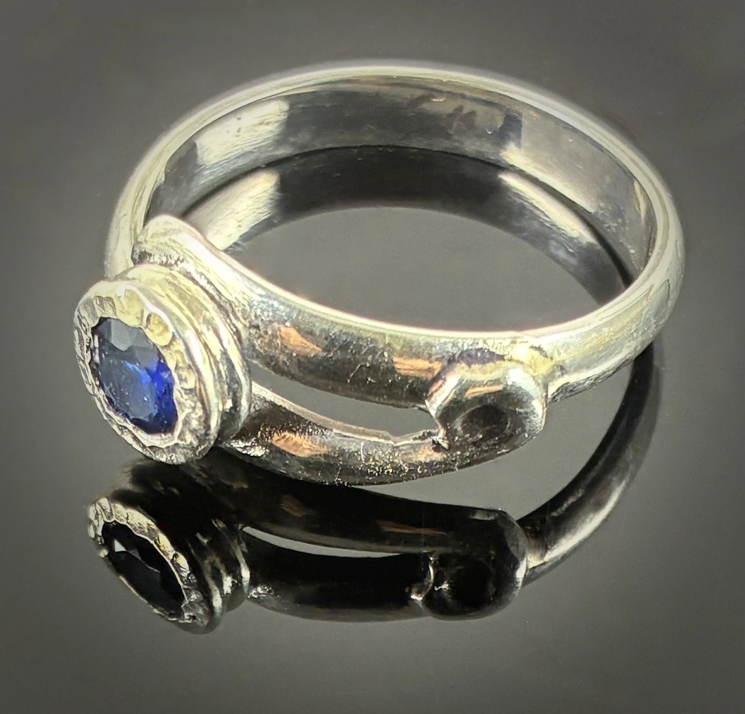 (95) Sterling Silver and Kaynite Ring