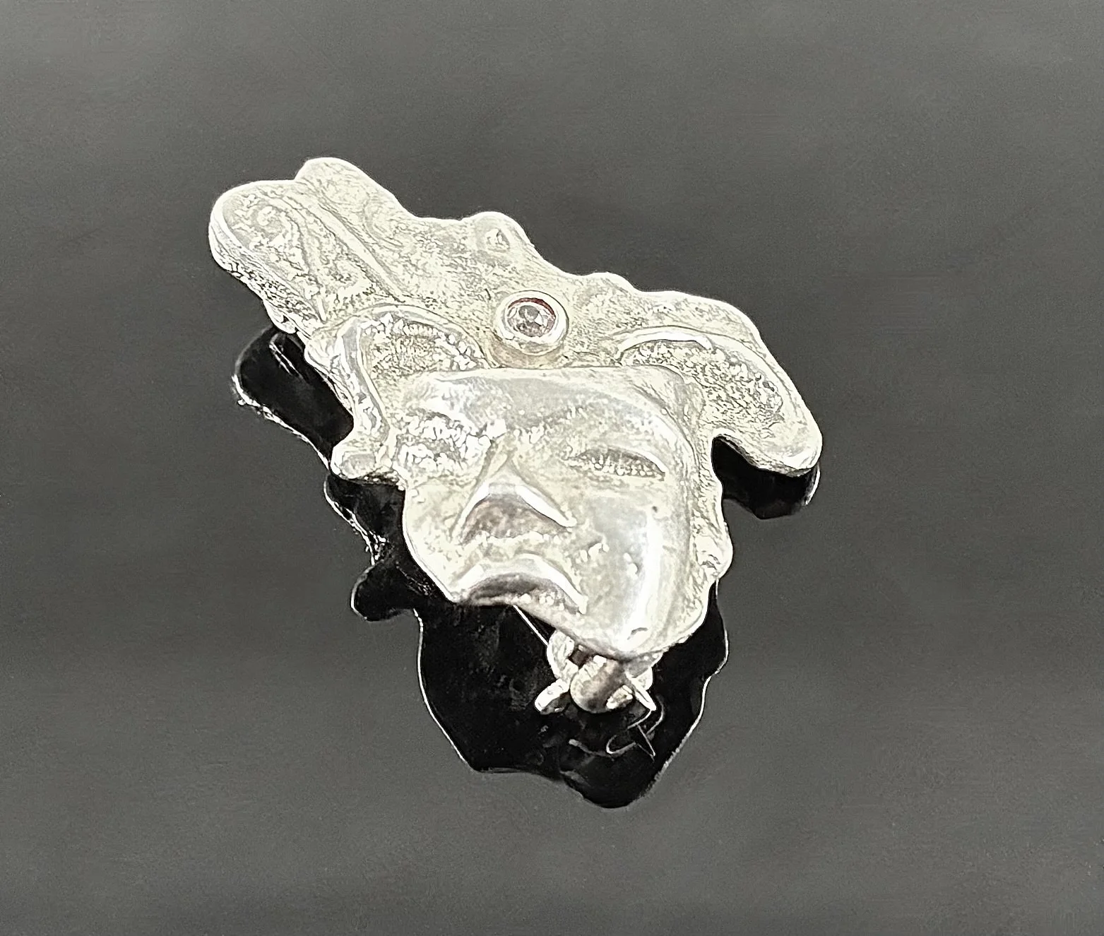 (2) Sterling Silver and Diamond Brooch