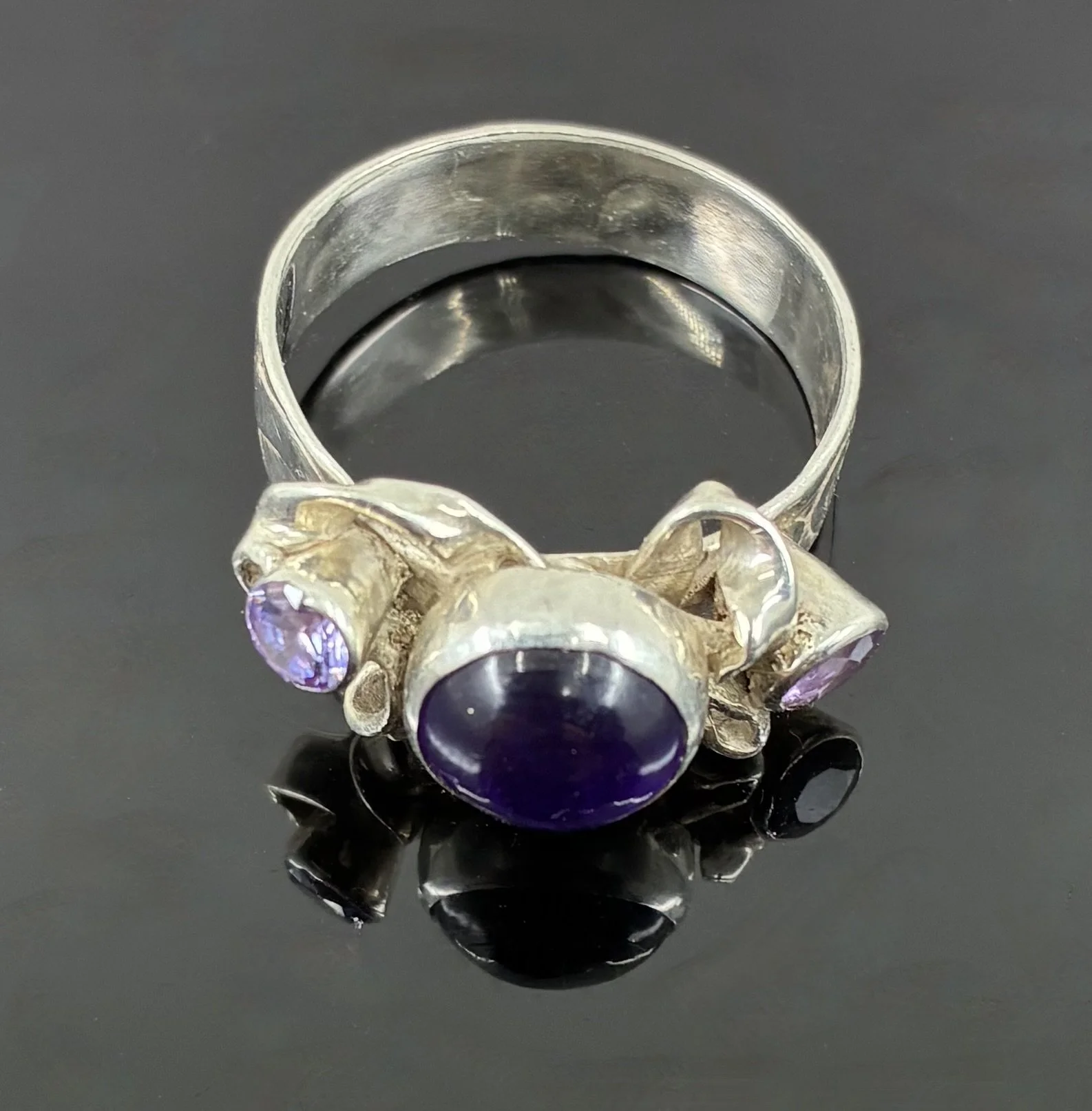 (7) Sterling Silver and Amethyst Ring
