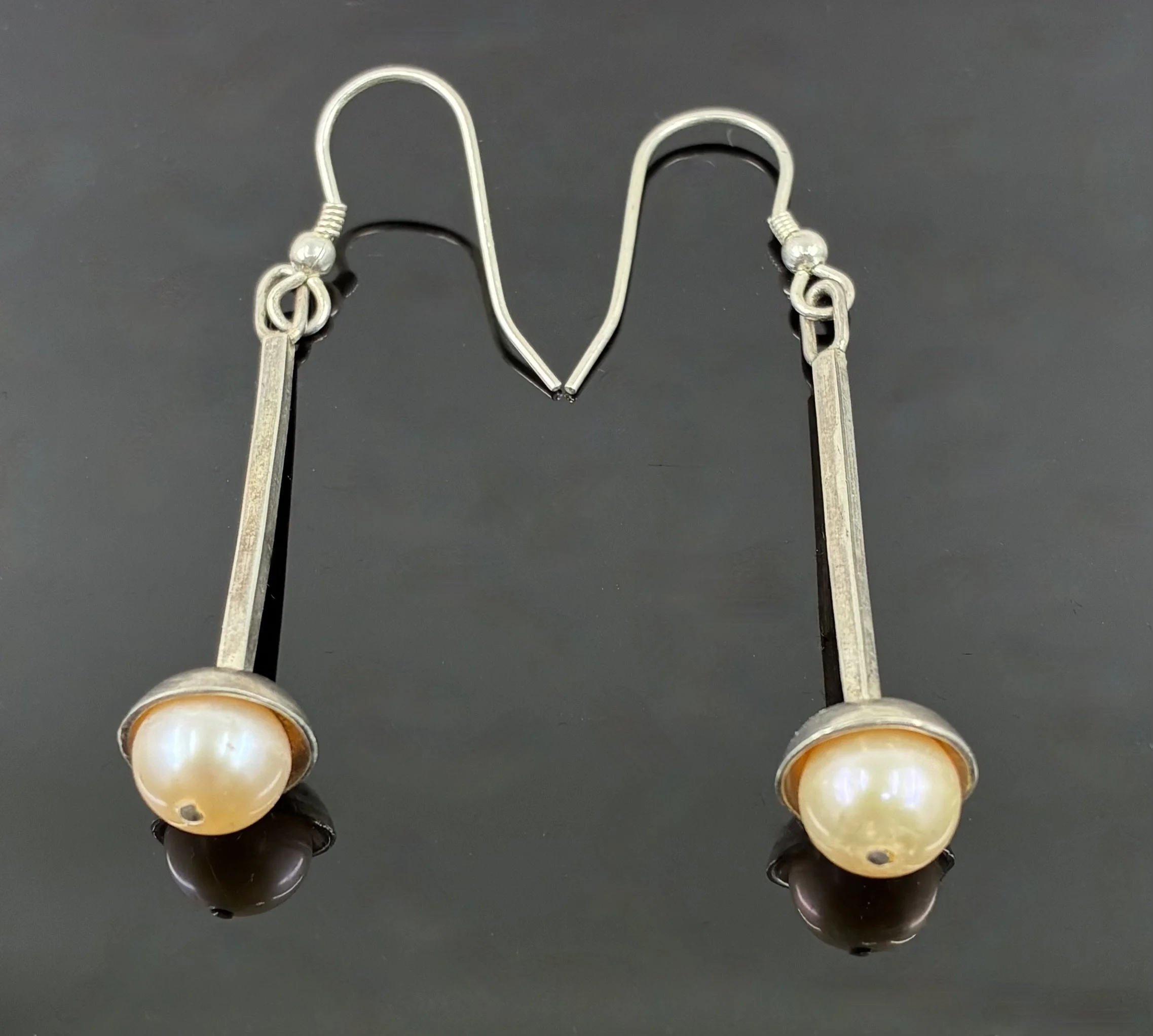(18) Sterling Silver and Pearl Earrings