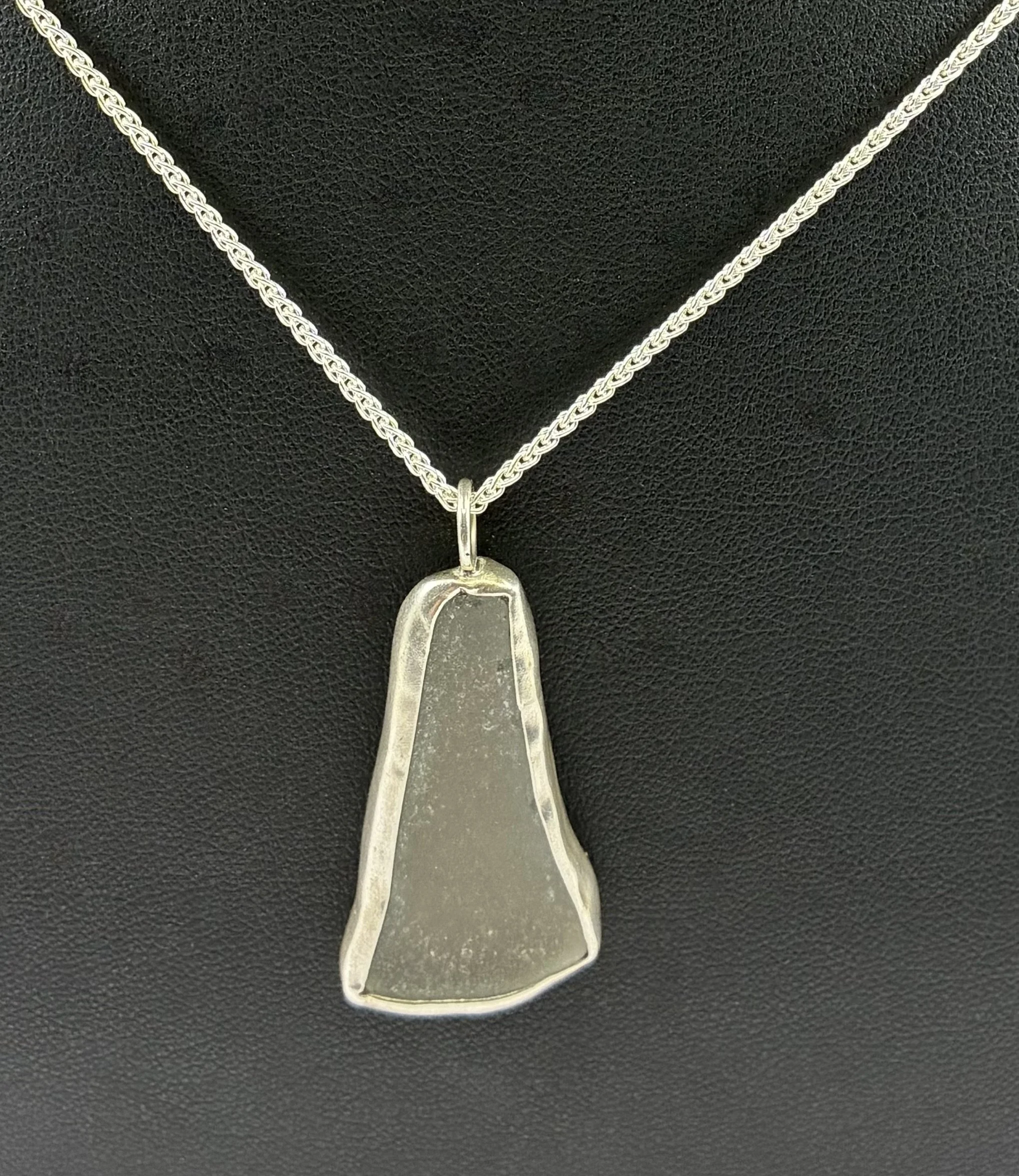 (34) Sterling silver and Sea Glass Pendant
