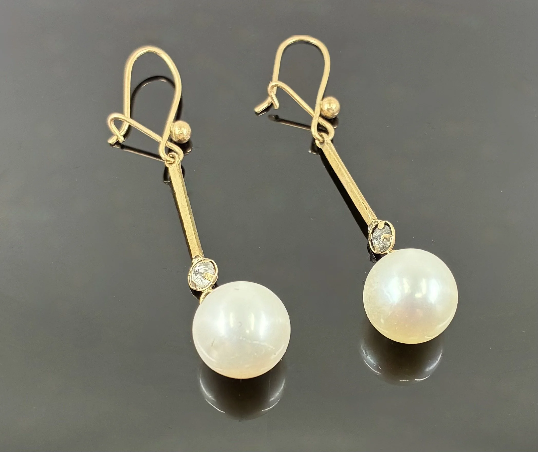 (32) 9ct Gold and Pearl and Diamond Earrings