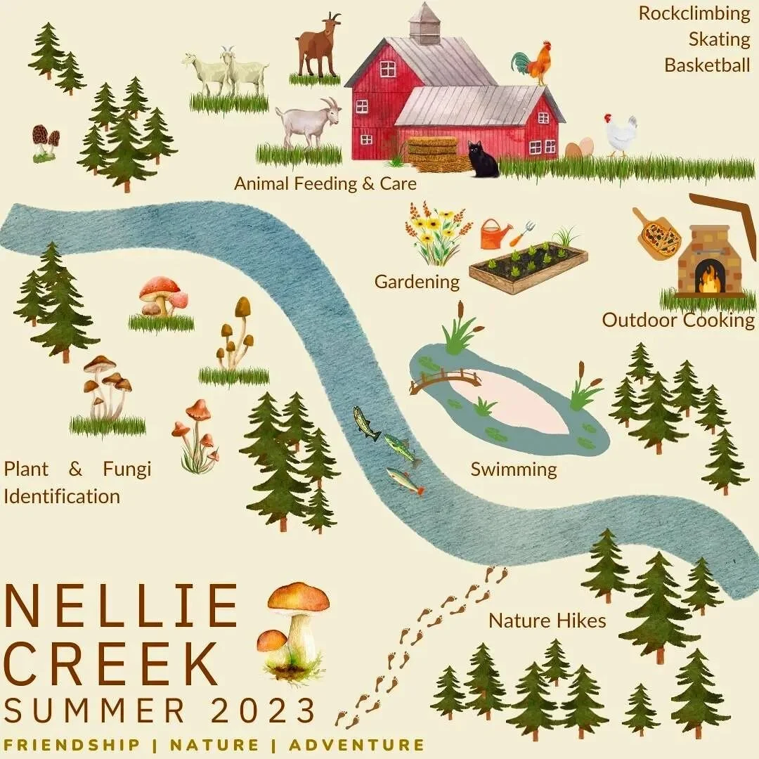 Just a few of the wonderful things you'll enjoy at Nellie Creek this summer 🌲☀️