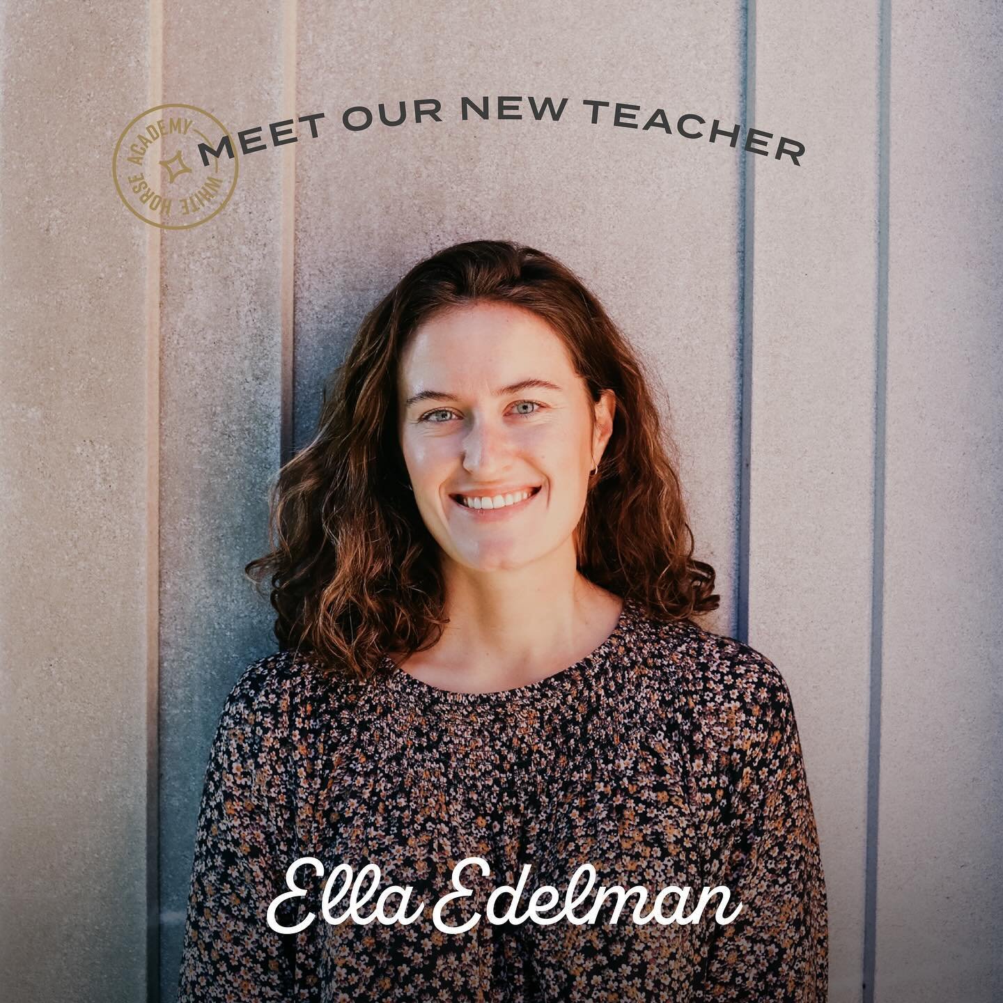 We are so excited and thankful to introduce our newest teacher, Ella Edelman. 

Swipe to read why she is excited to teach at WHA!