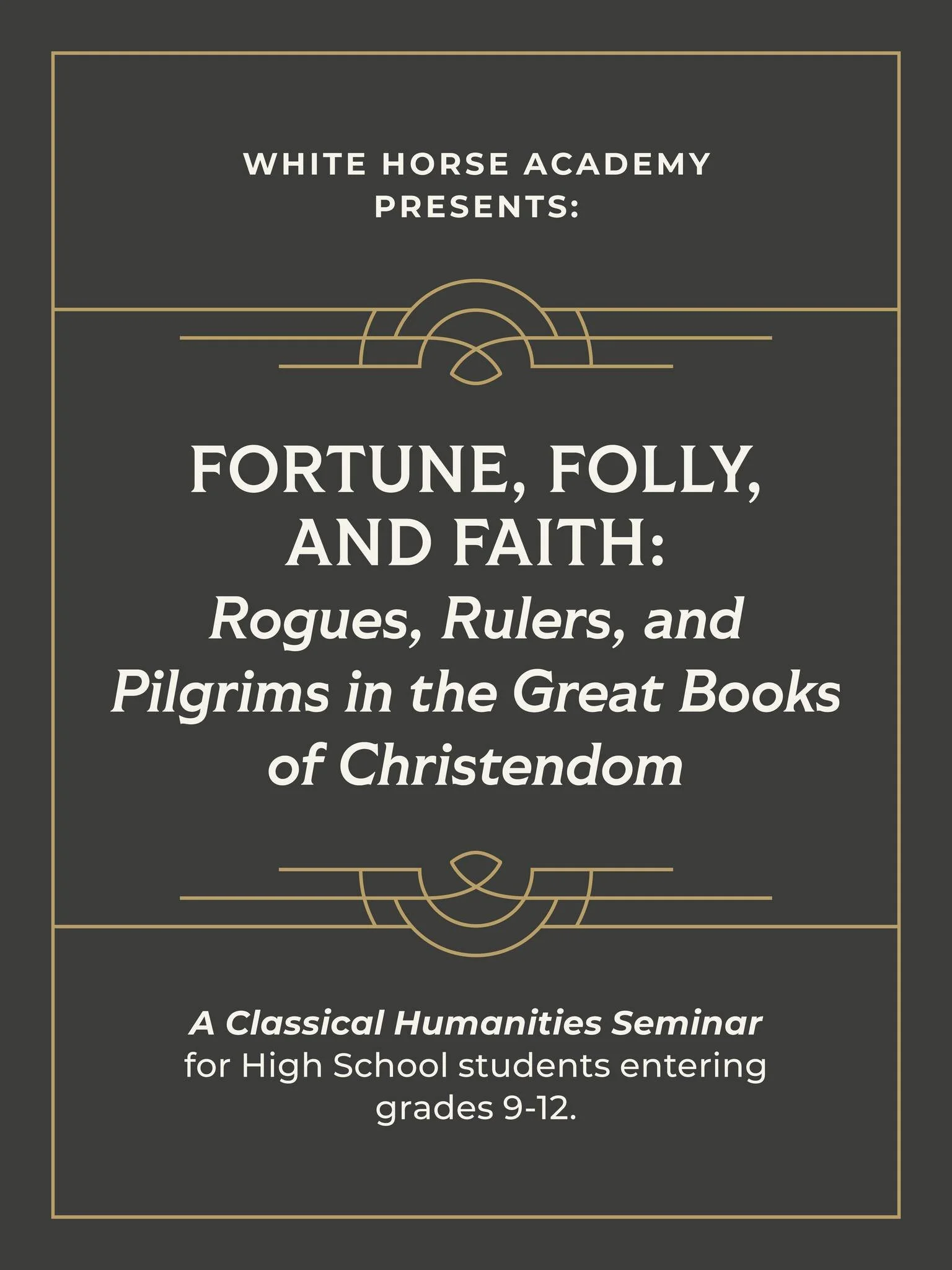 Do you know a High Schooler in Central Illinois? Think they might be interested in grappling with history's greatest storytellers like Dante, Milton, and Bunyan?  If yes, suggest they join us for our Humanities Seminar this fall!

Want to learn more?