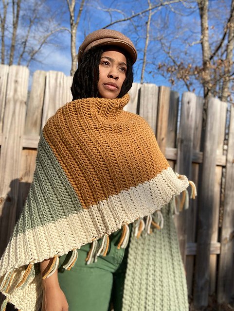 Crochet collective wrap by Leah of I Play with Fiber
