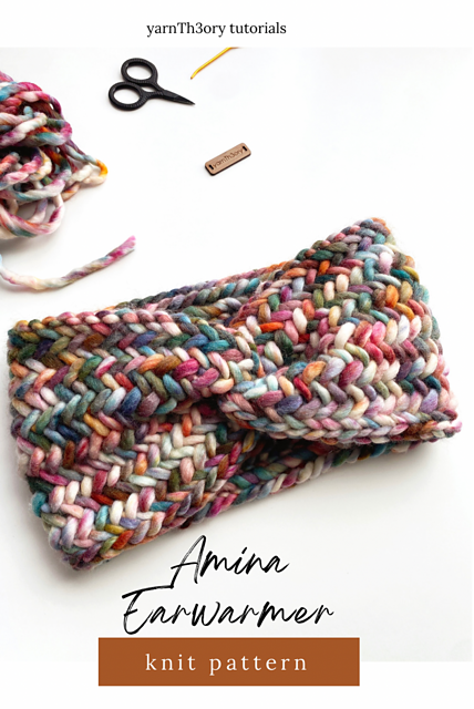Amina earwarmer (knit) by Krysten of Yarn Th3ory