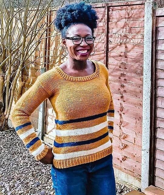 Ibukun striped sweater by Kunbi of Handmade by Kunbi