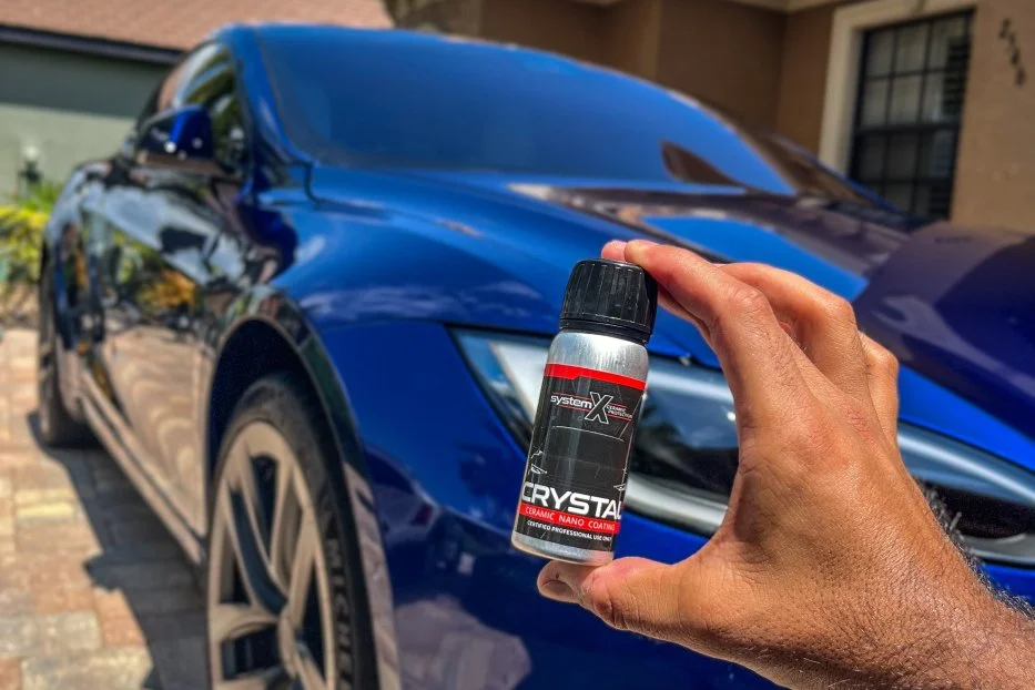 applying system x ceramic coating to a tesla