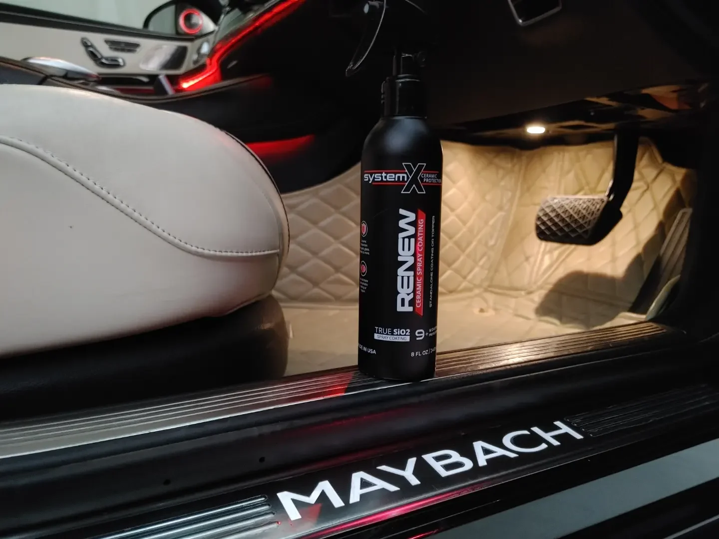 a Maybach interior coated with system x revive coating