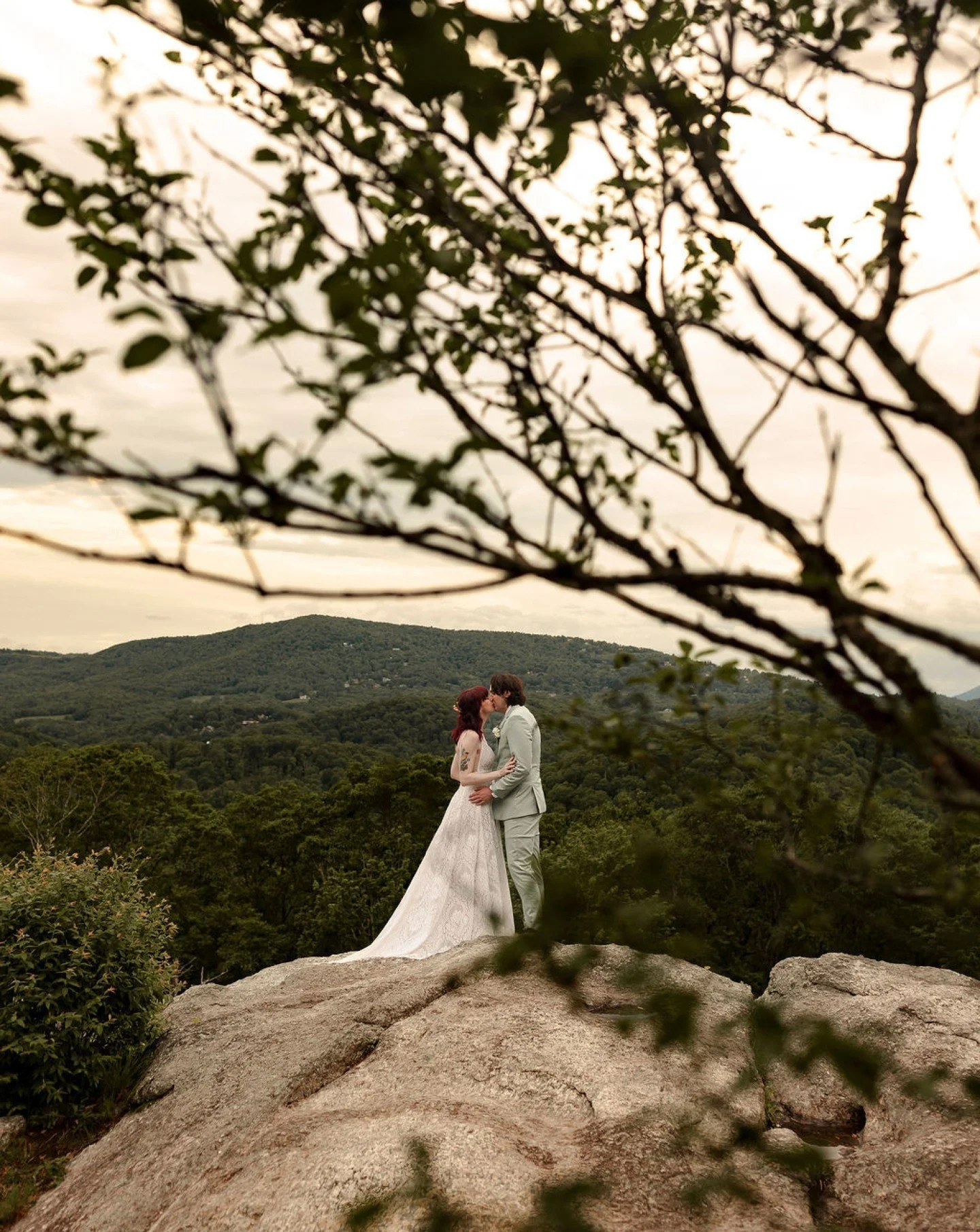 Let's go places - or in this case - let me support you while you go places. Someone has to hold down the fort while you sneak away for sunset photos on the parkway! One of the many perks of getting married in the mountains

Lauren &amp; Sean 💕
Photo