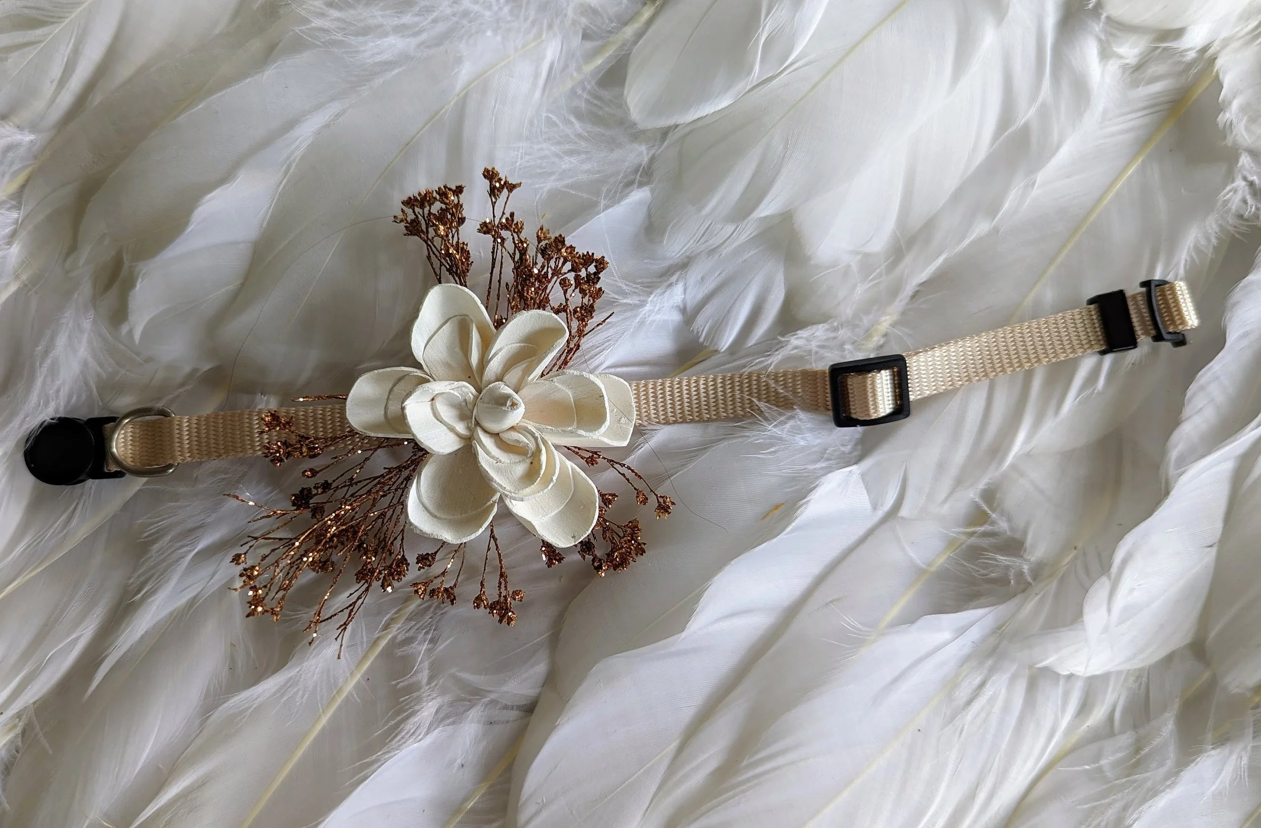 Orchid Flower Wedding Dog Collar  Flora and Fuego