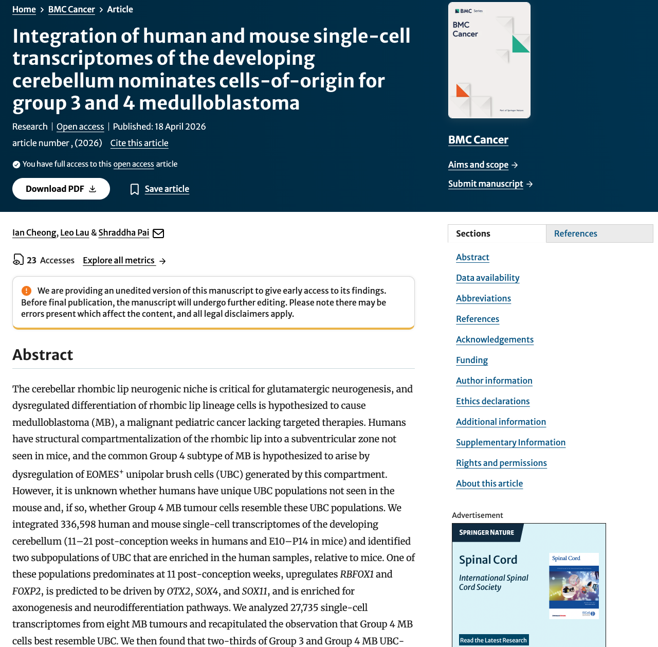 Ian’S THESIS NOW PUBLISHED!