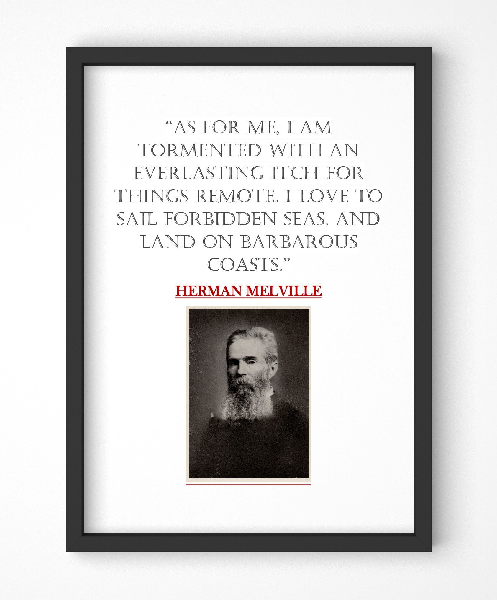 Herman Melville Quote, Print, Poster, Gift, Wall Art, Decor, Inspirational, Motivational, Art 001
