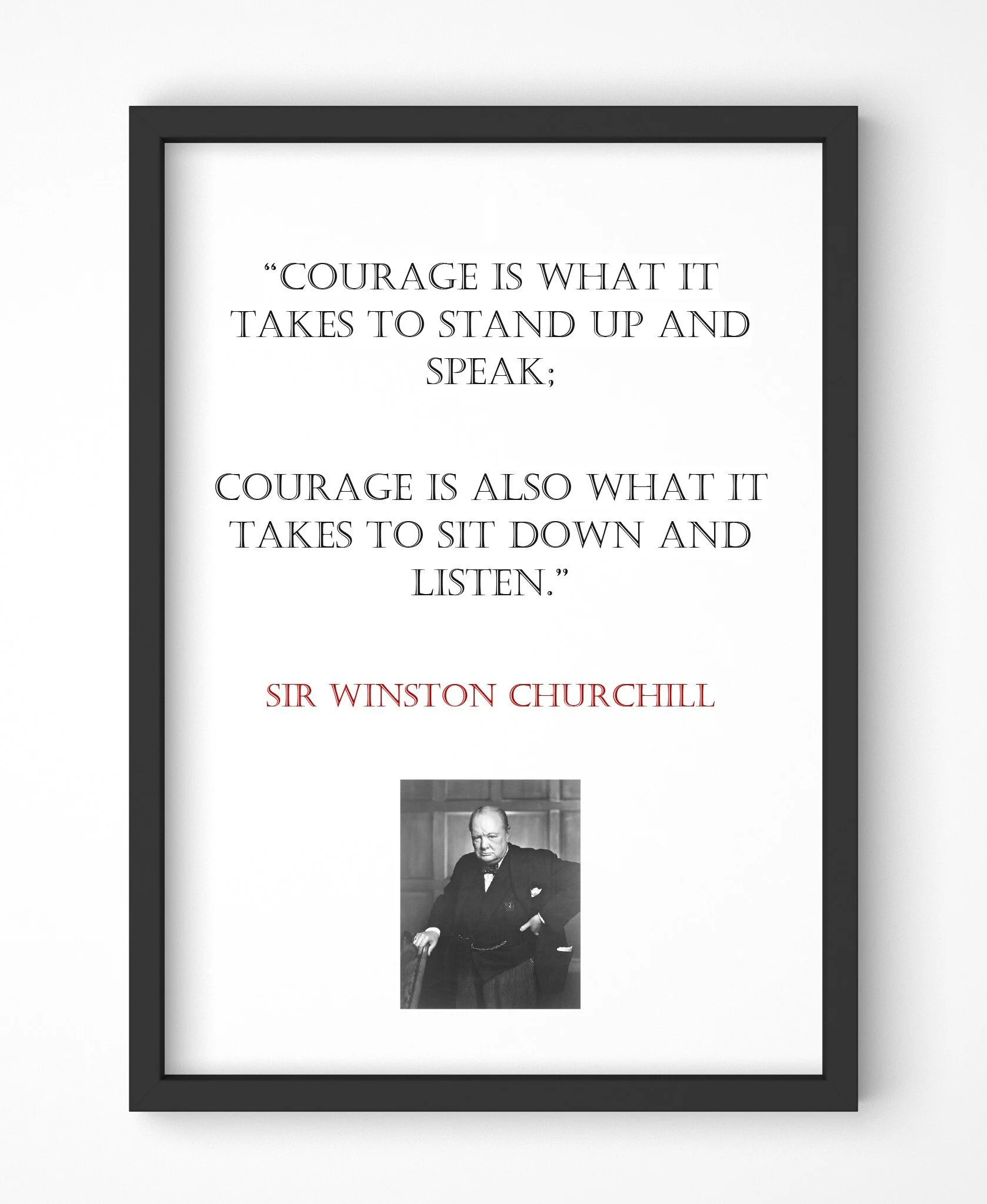 Winston Churchill Quote, Print, Poster, Gift, Wall Art, Decor, Inspirational, Motivational, Art 005